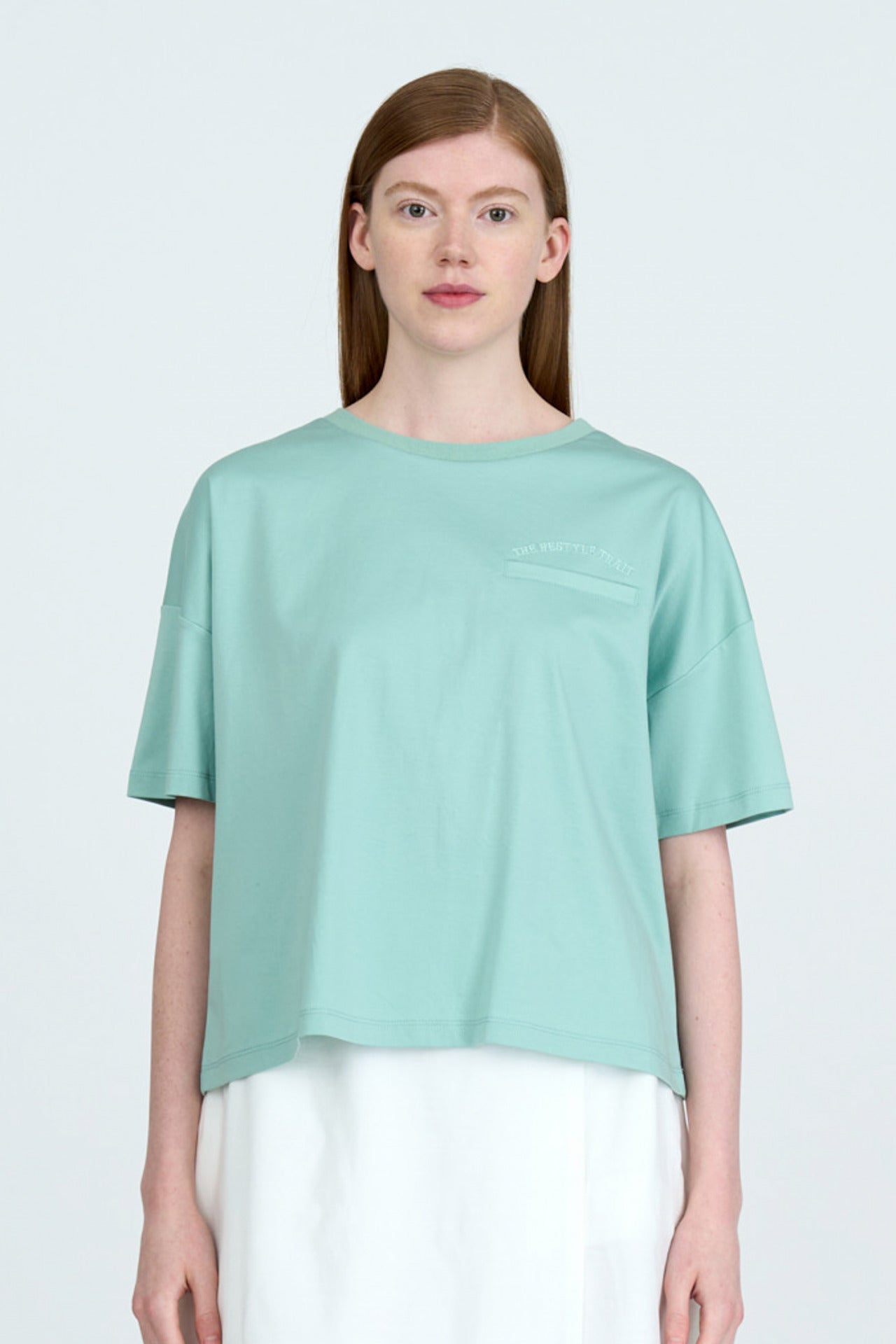 Welt Pocket Embroidery Tee - Mint