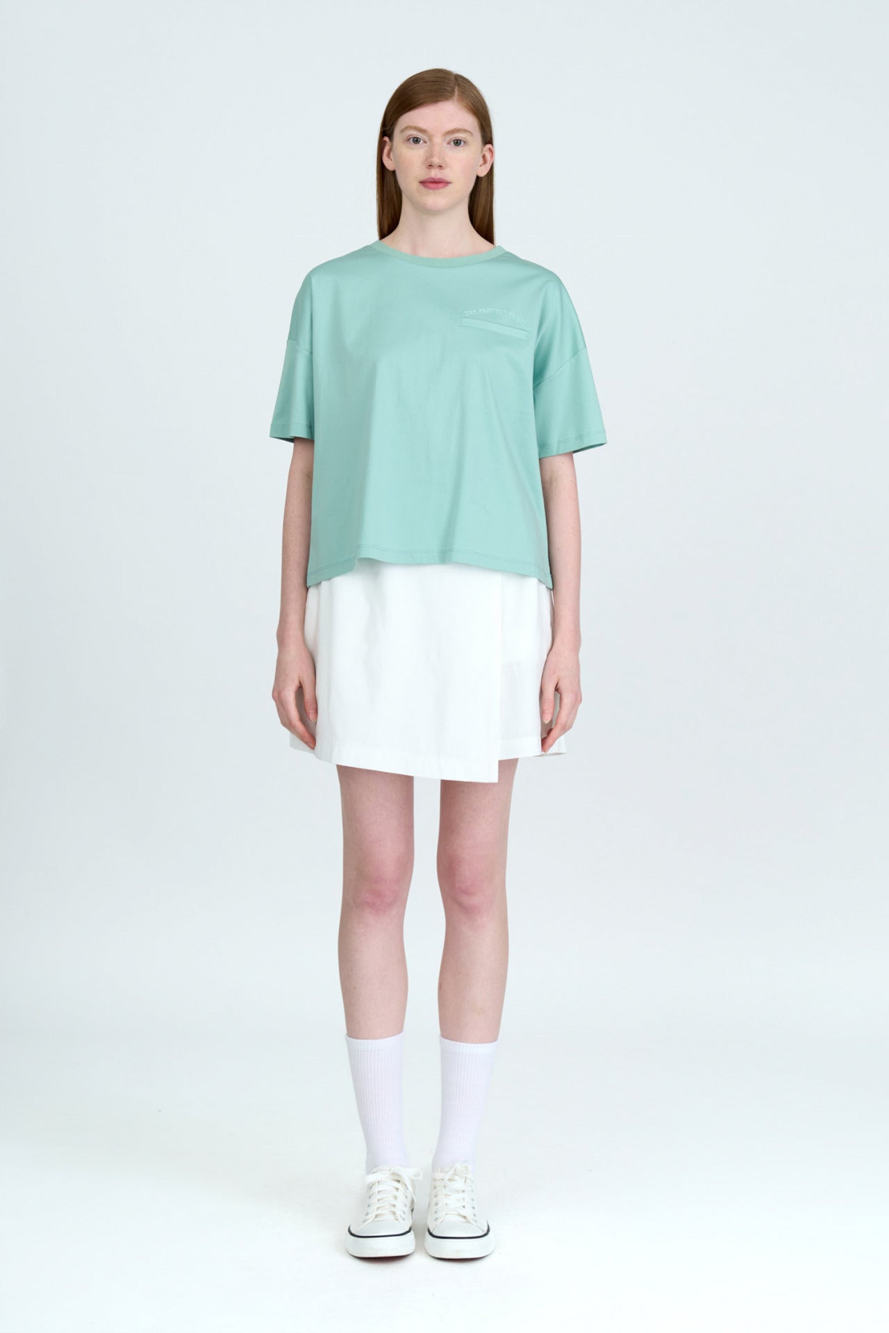 Welt Pocket Embroidery Tee - Mint