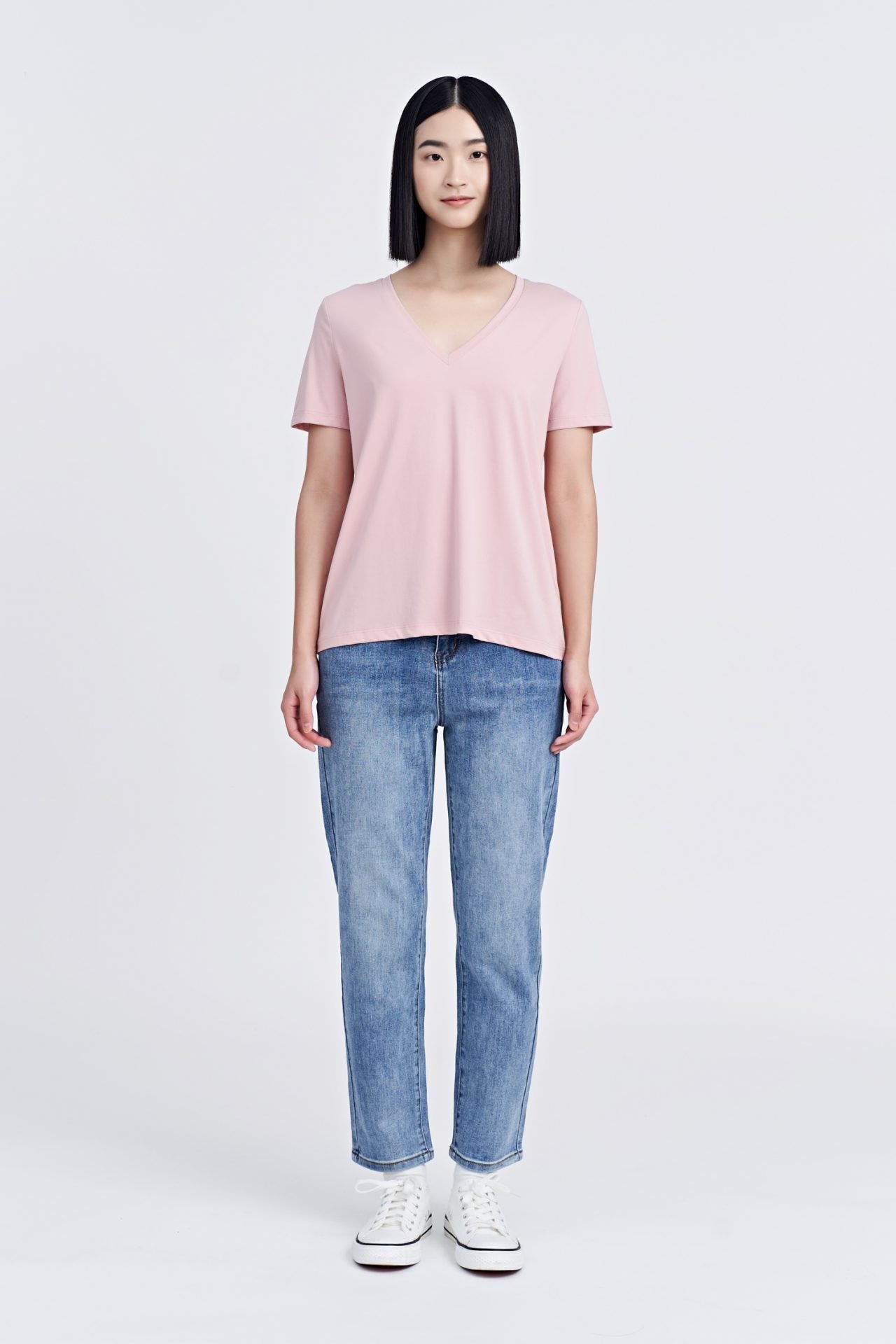 V-Neck Tee - Blush