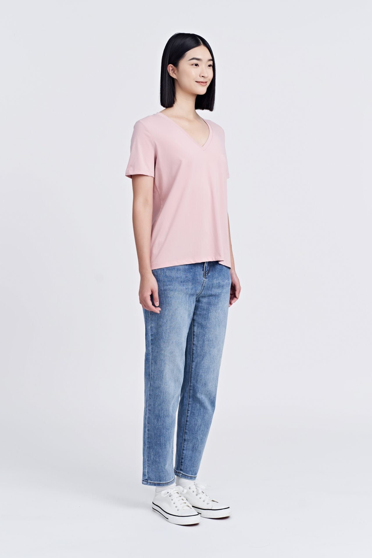 V-Neck Tee - Blush