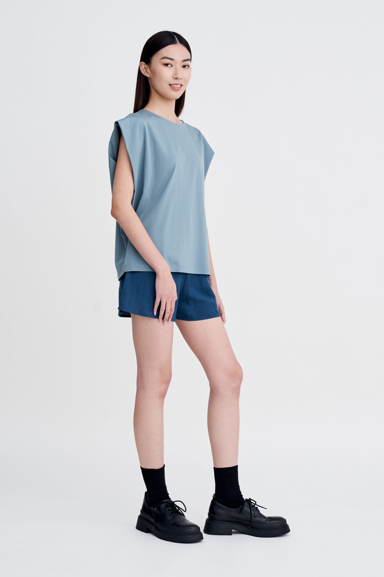 Wide Cut Tee - Light Teal