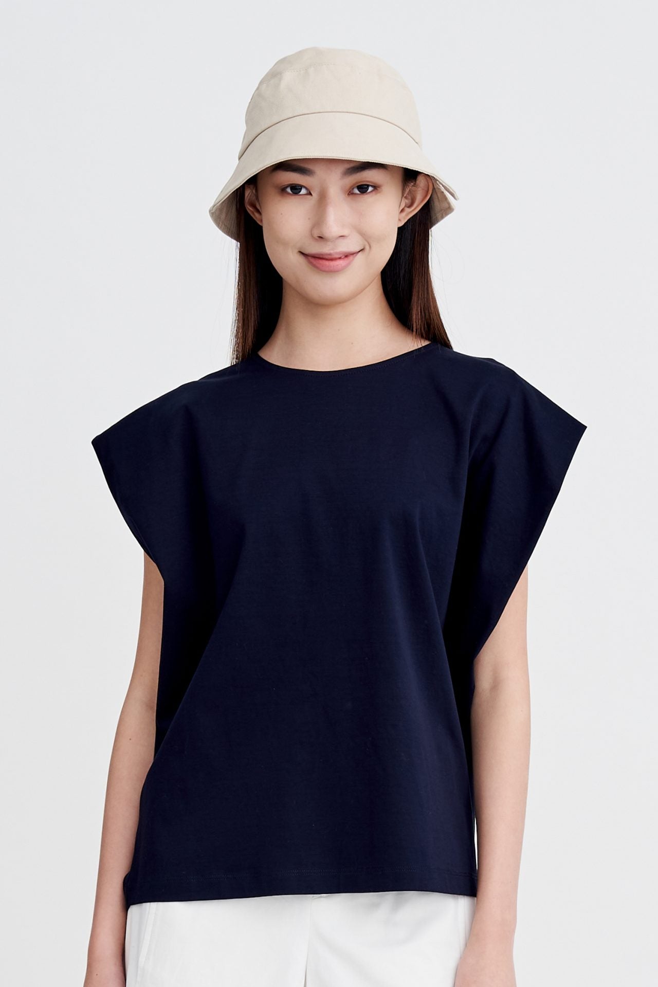 Wide Cut Tee - Navy