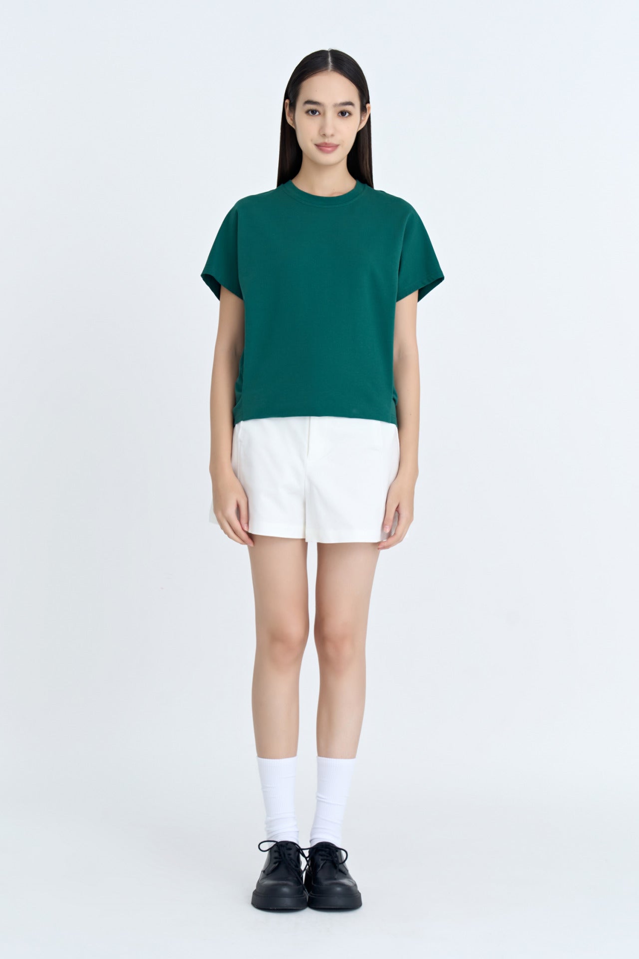 Snap Button Tee - Forest