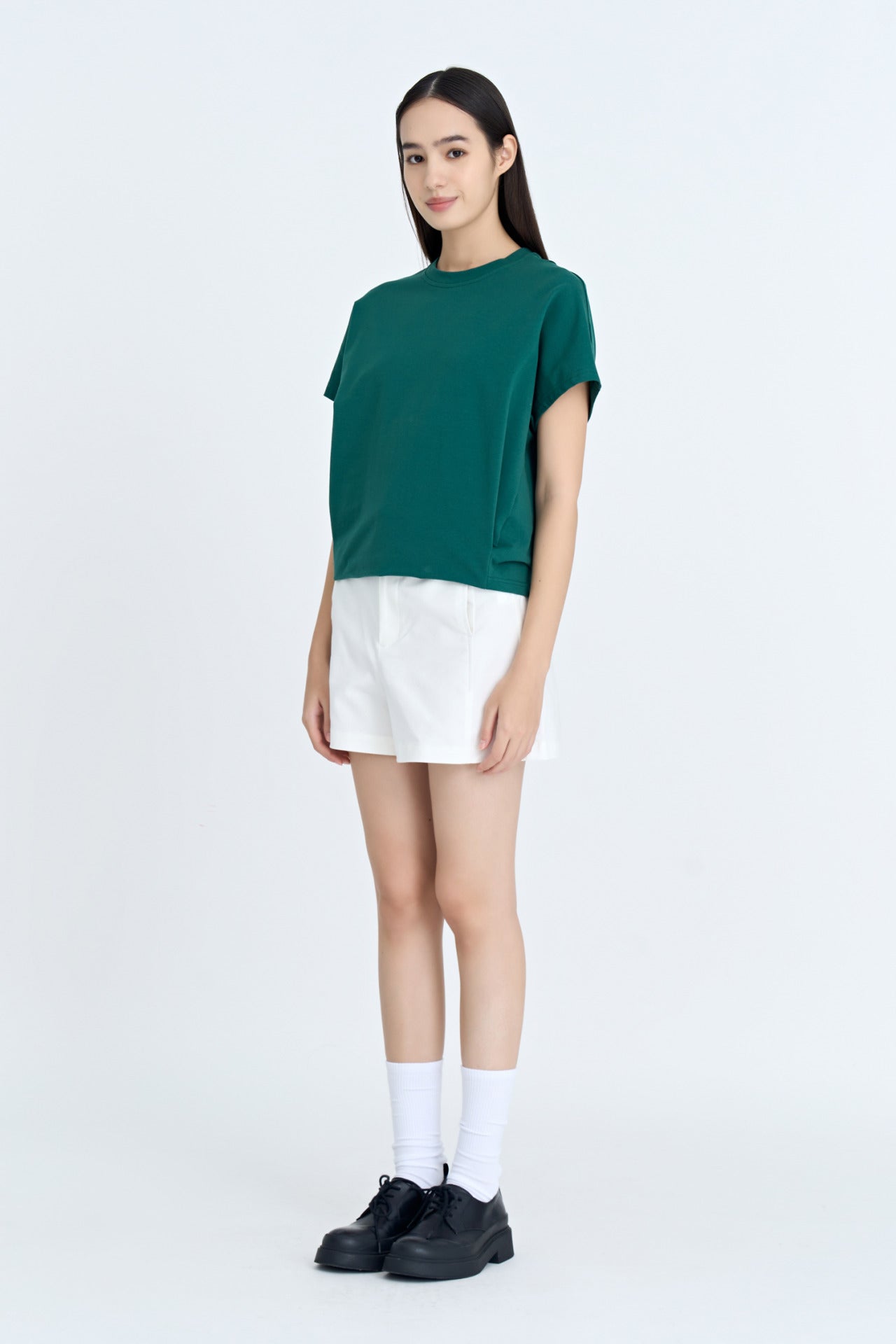 Snap Button Tee - Forest