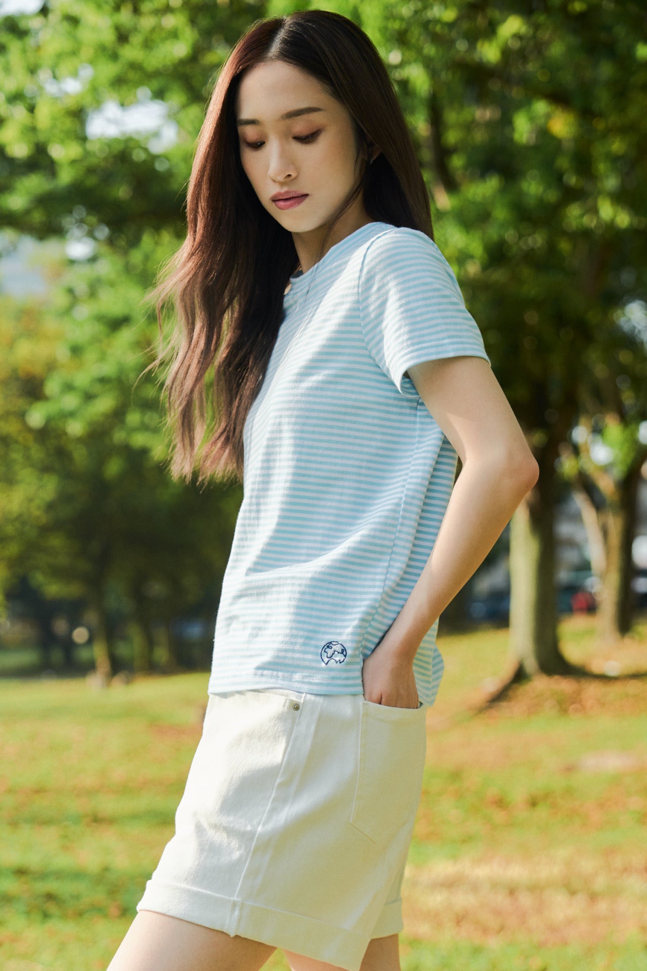 Striped Tee With Embroidery