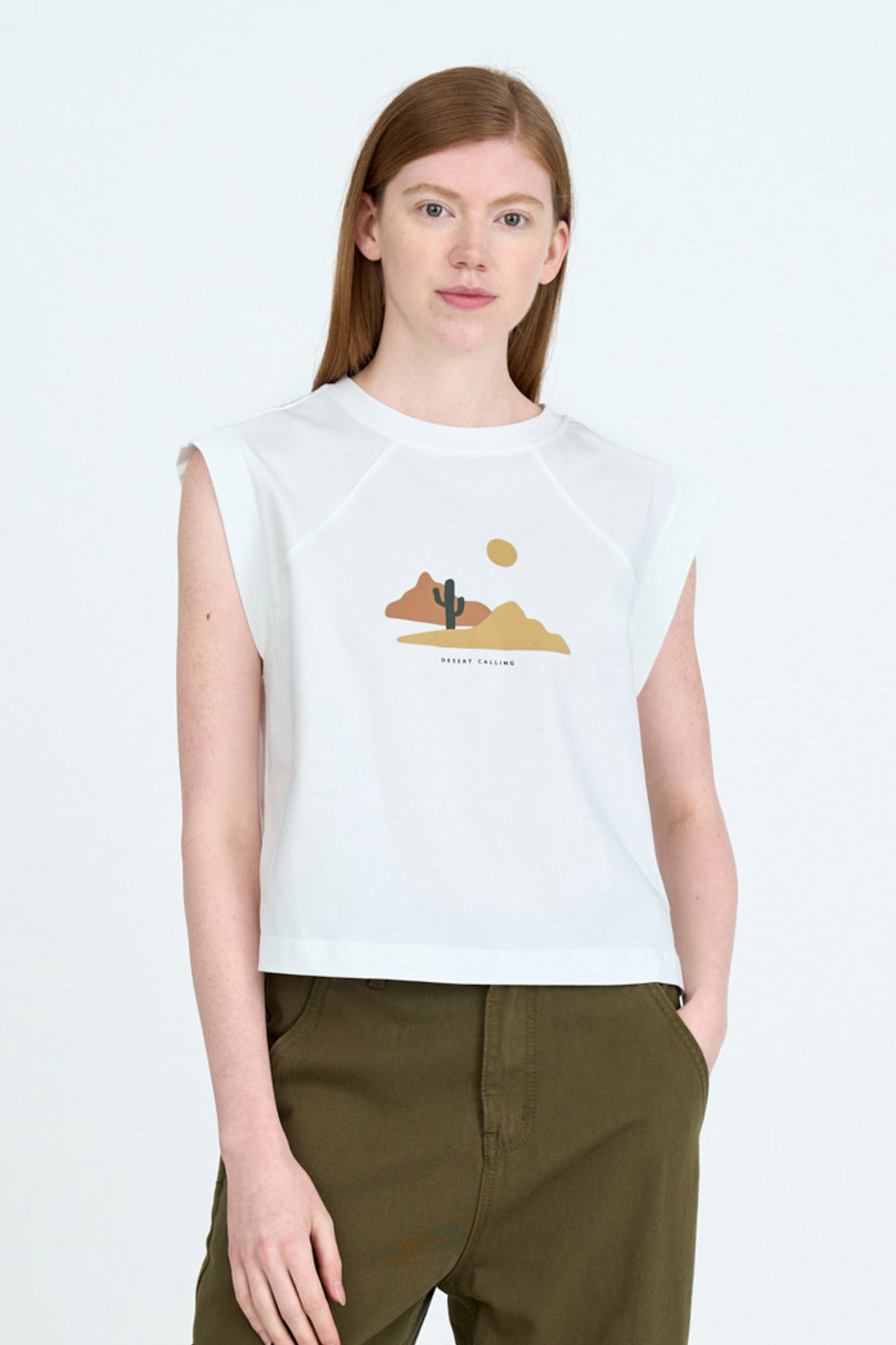 Desert Calling Cropped Tee - Cream