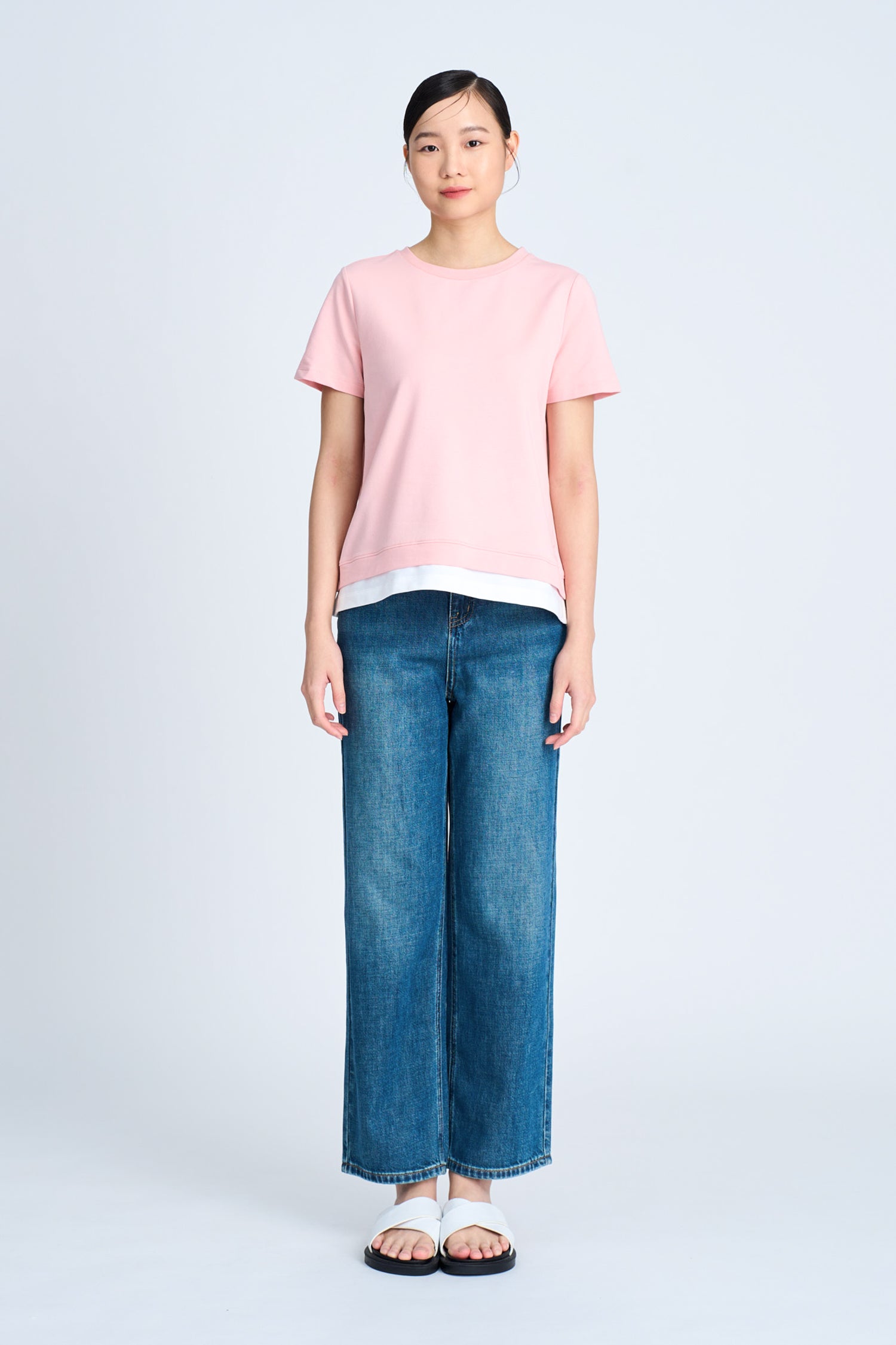 Double Hem Tee - Blush