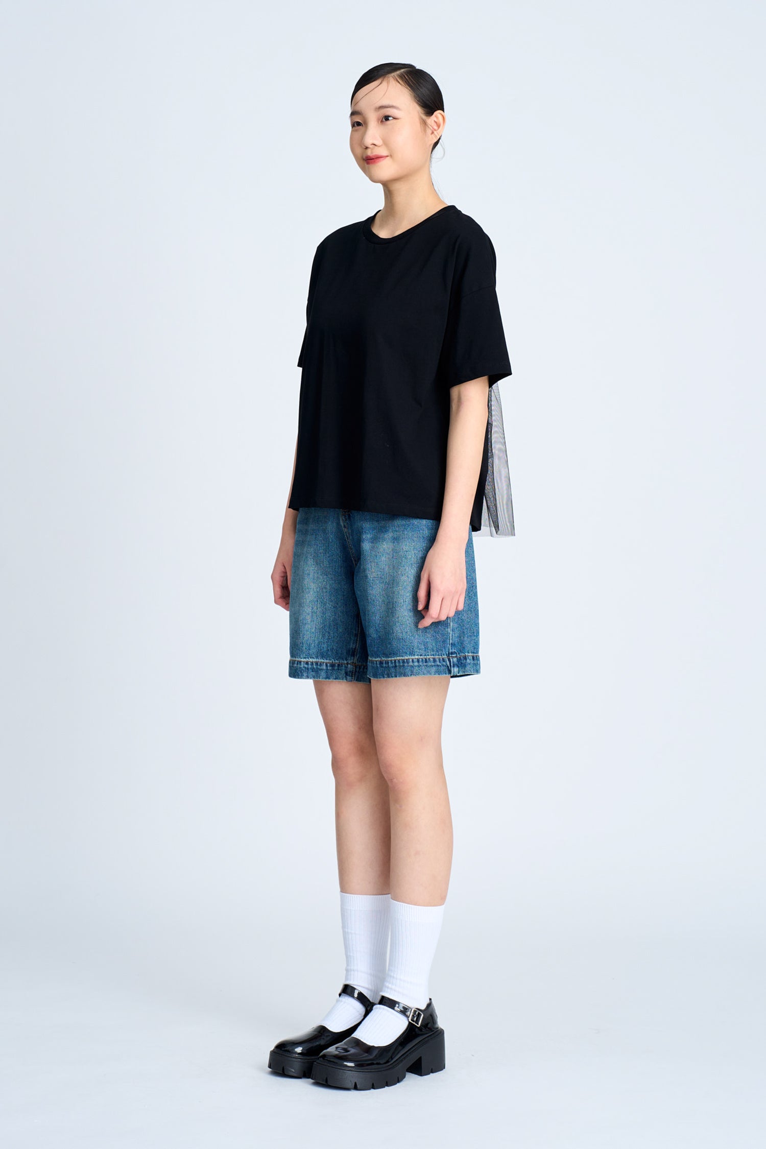 Back Mesh Tee - Black