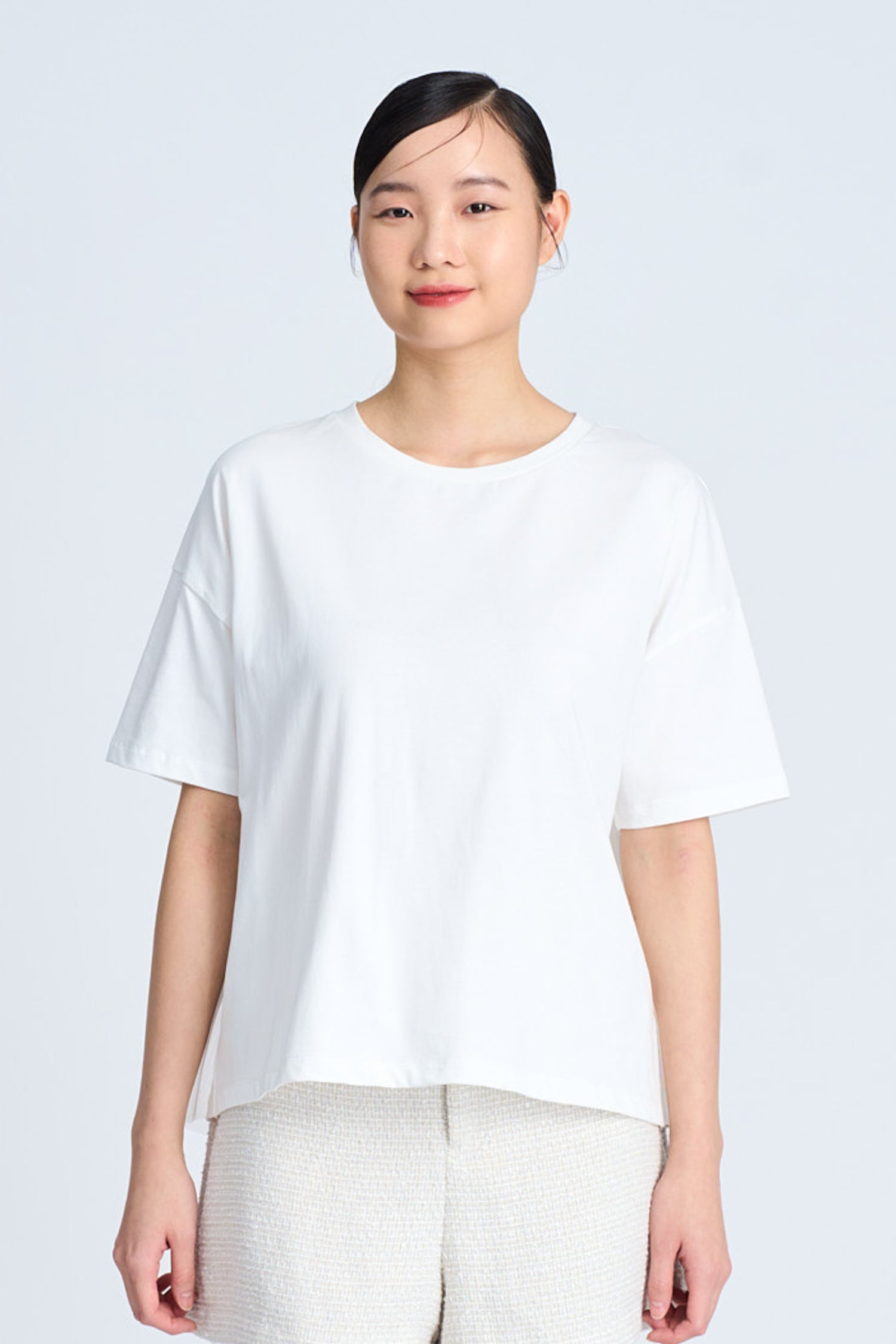 Back Mesh Tee - Cream