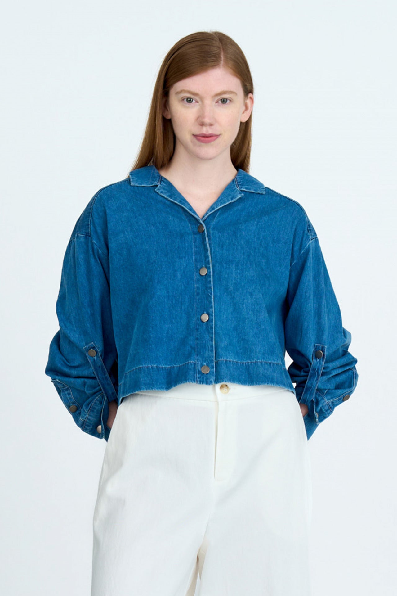 Denim Long Sleeve Blouse