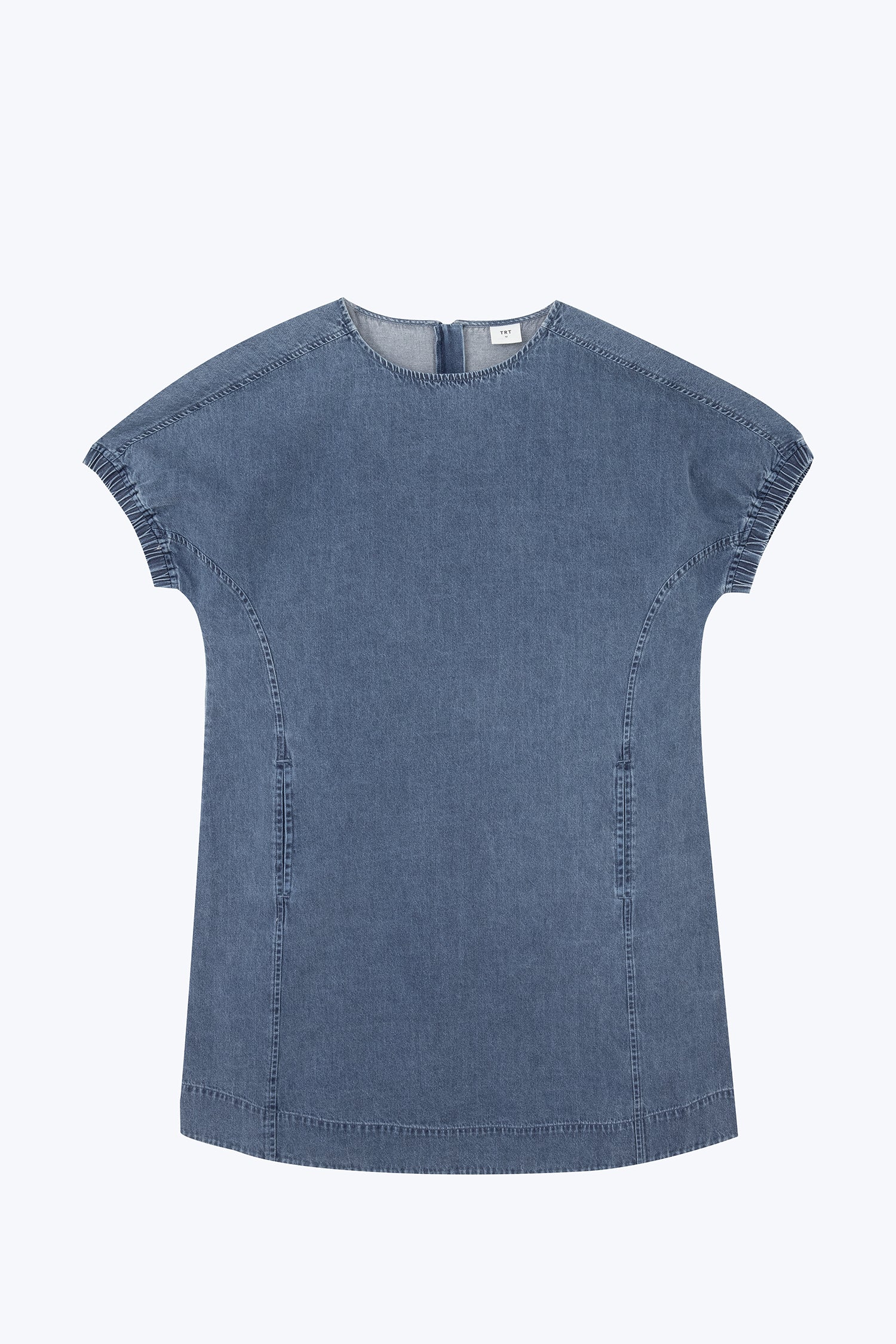 Denim Elasticised Cuff Dress - Denim