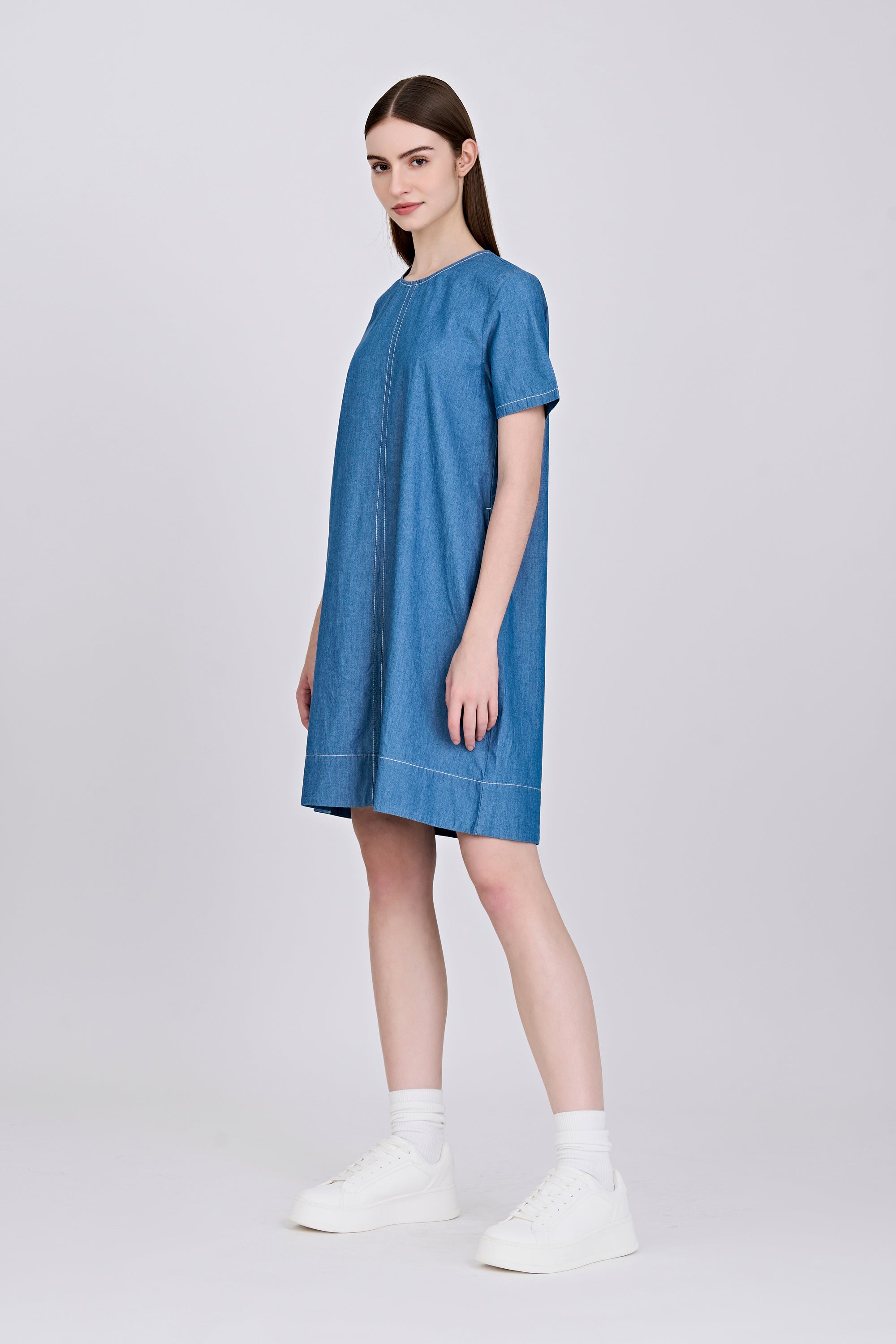 Short Sleeve Dress - Denim