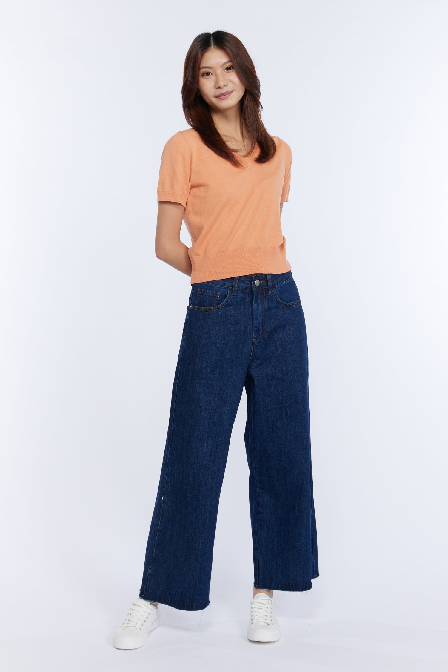 Denim Wide Legged Jeans - Dark Denim