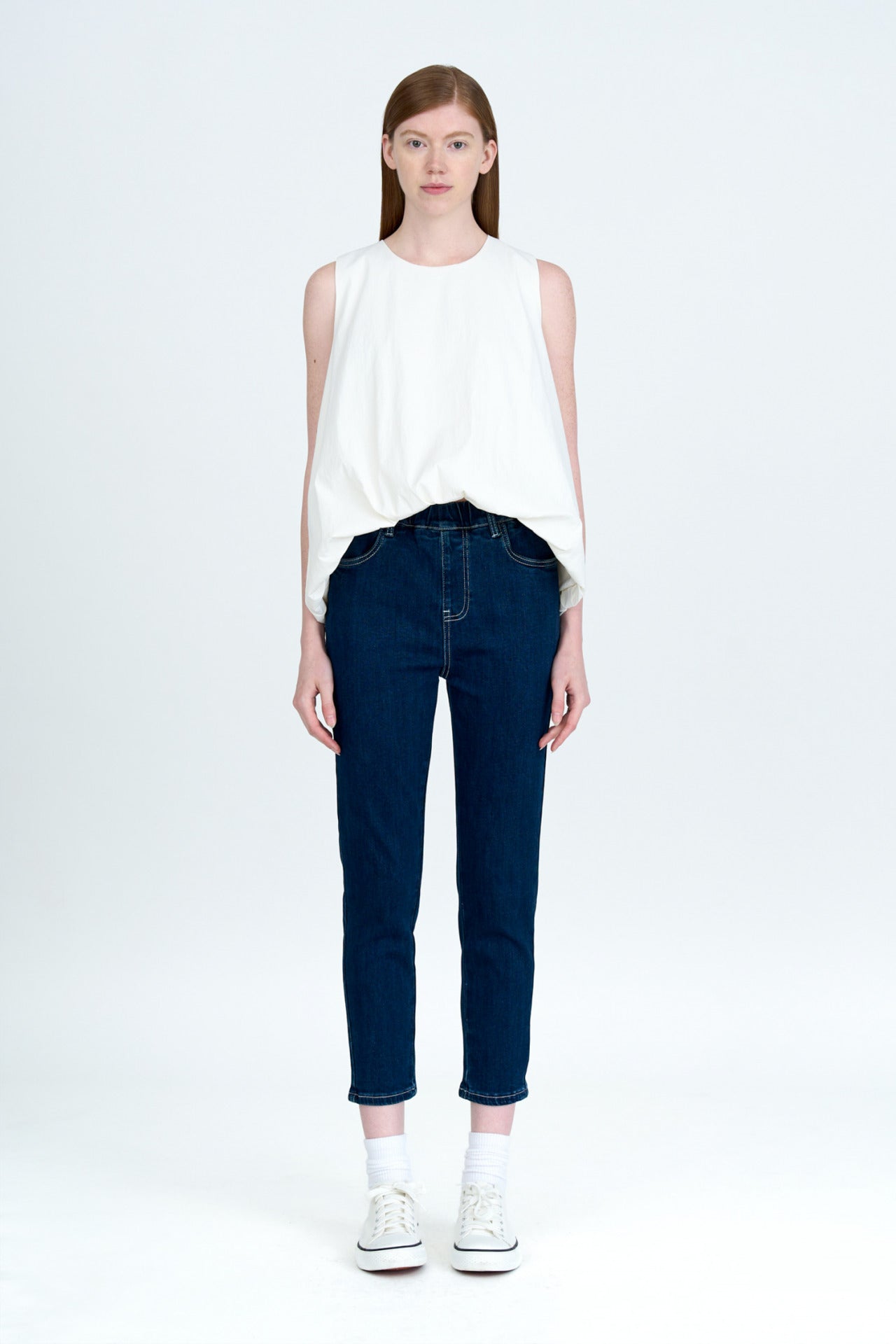 Denim Pull-Up Jeans - Dark Denim