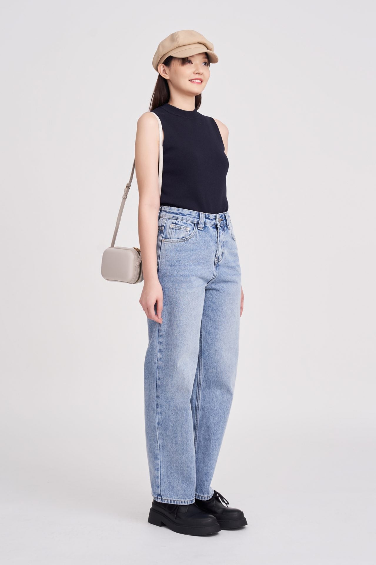 High-Waisted Straight Jeans