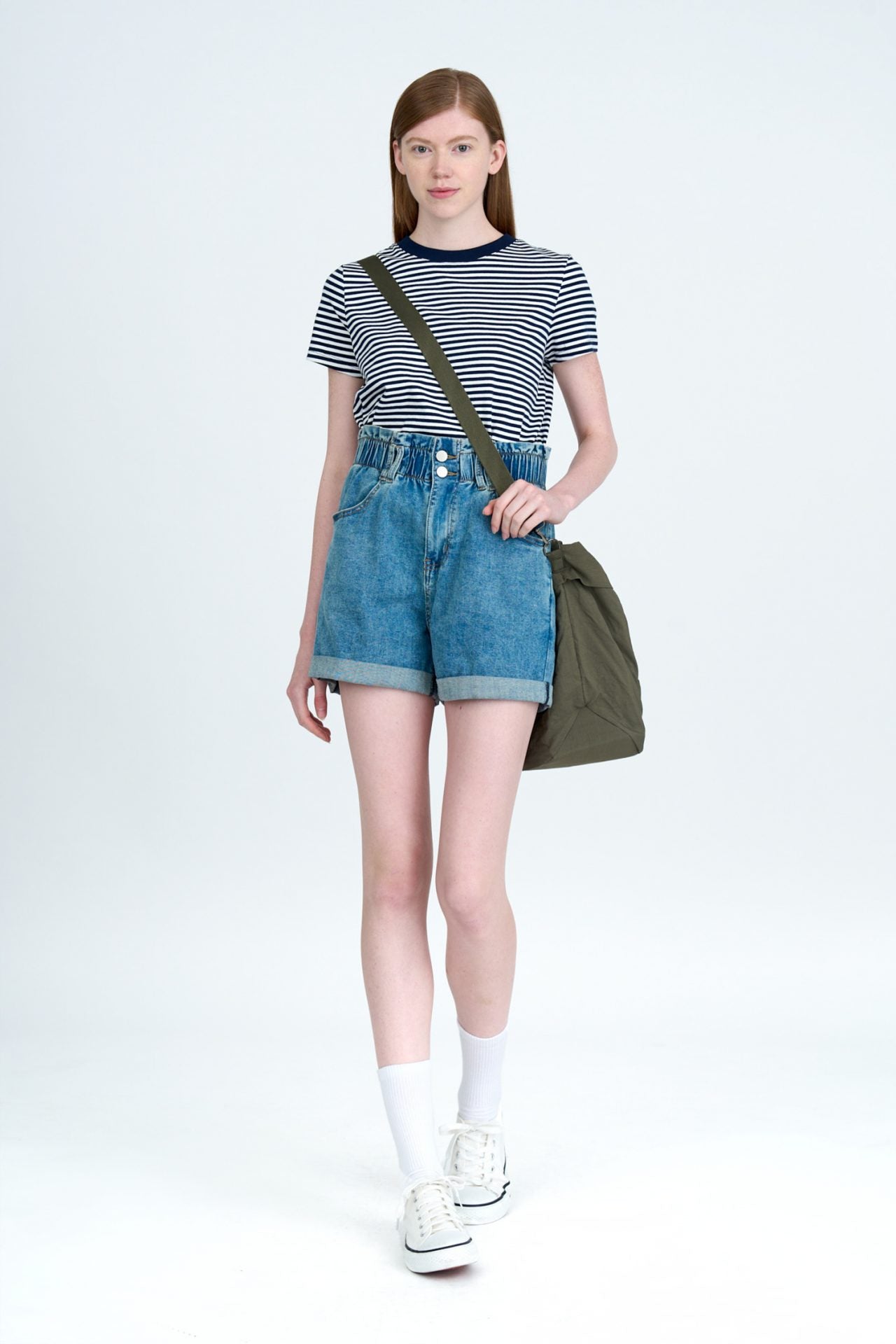 Denim Paper Bag Shorts