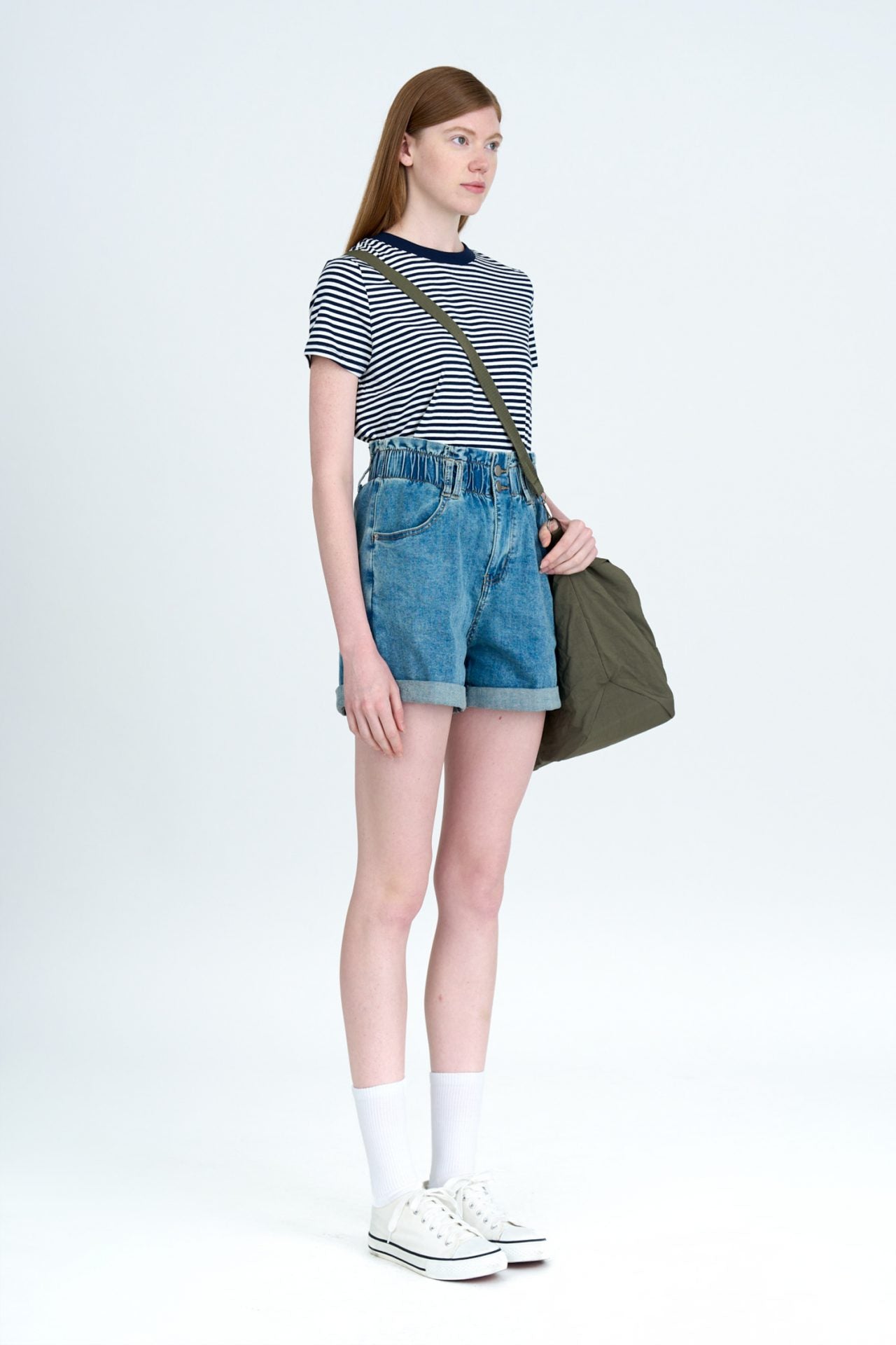 Denim Paper Bag Shorts