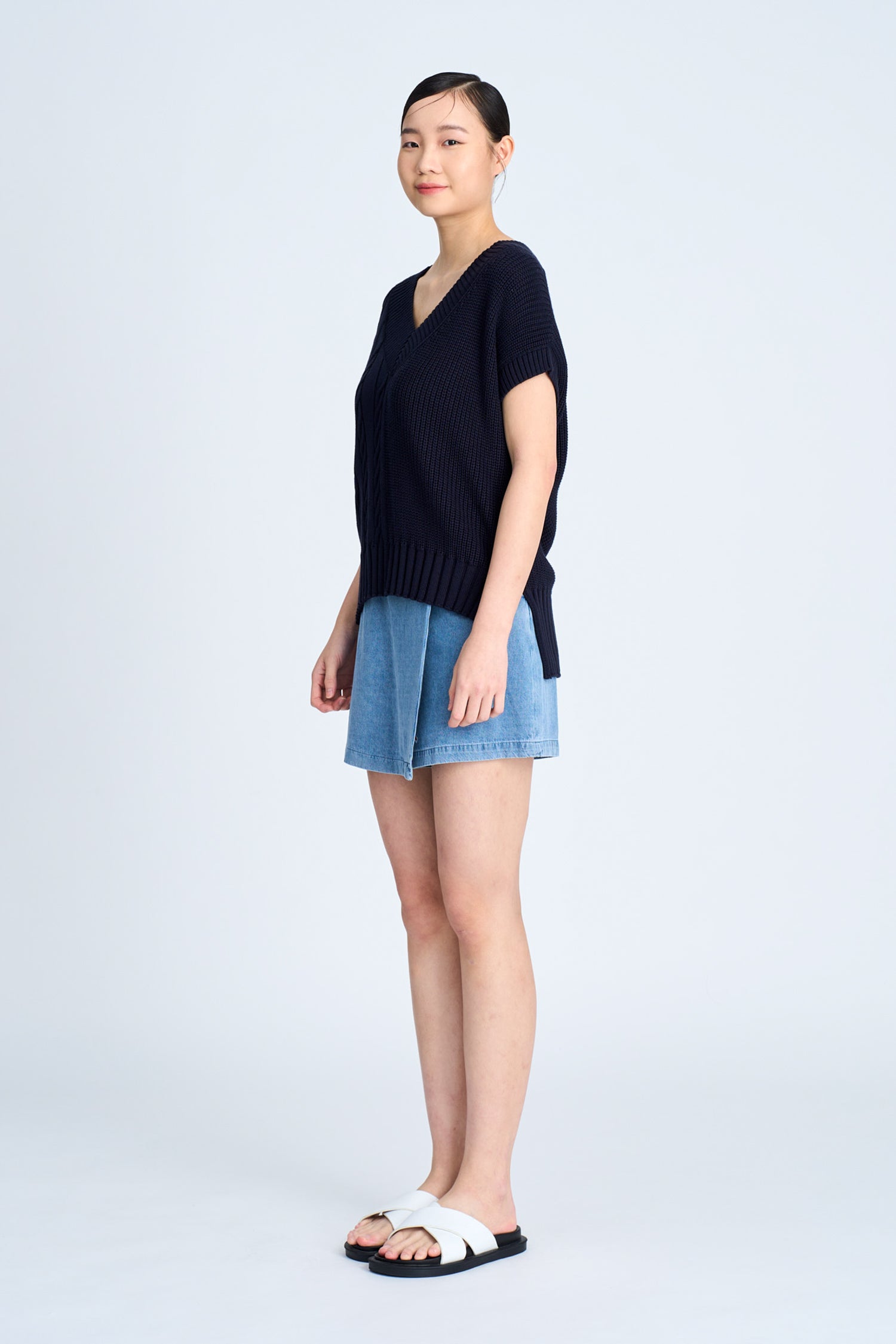 Overlap Skort - Denim