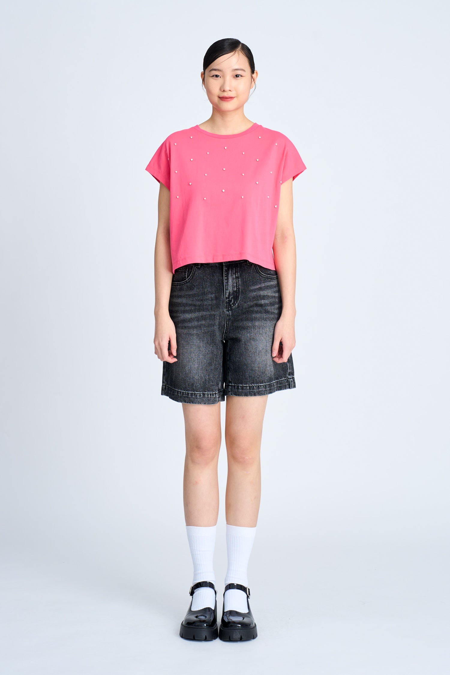 Denim Bermudas Shorts - Black