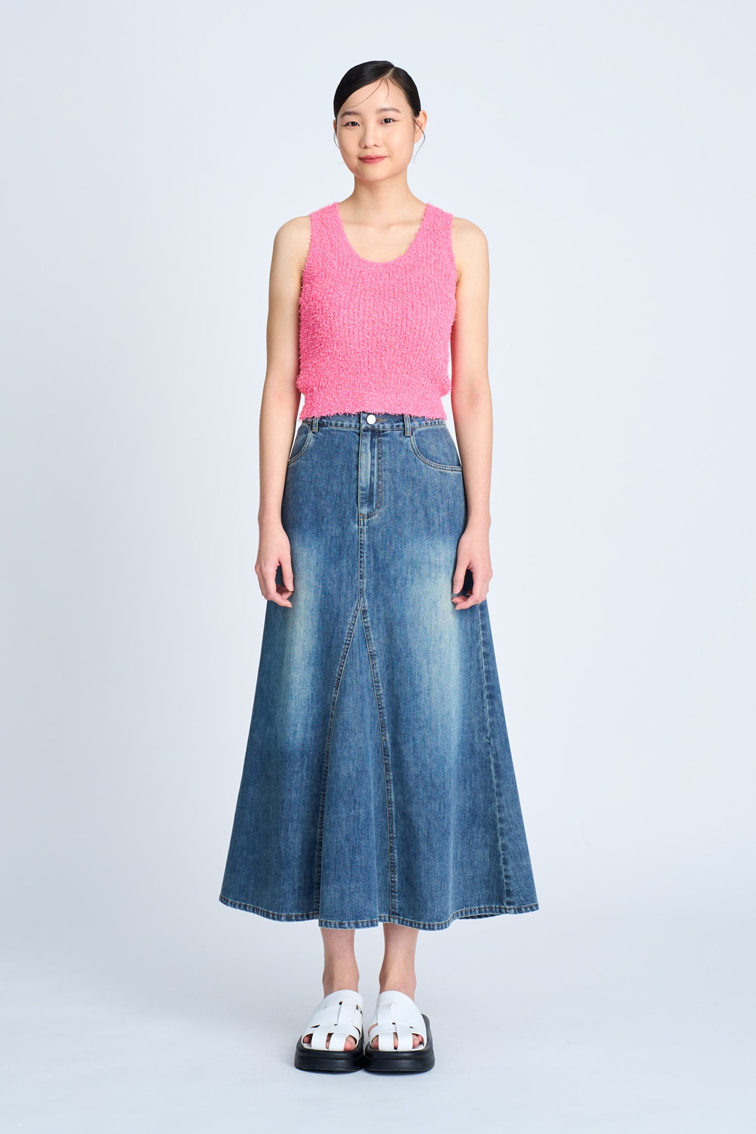 Denim Flare Skirt - Denim