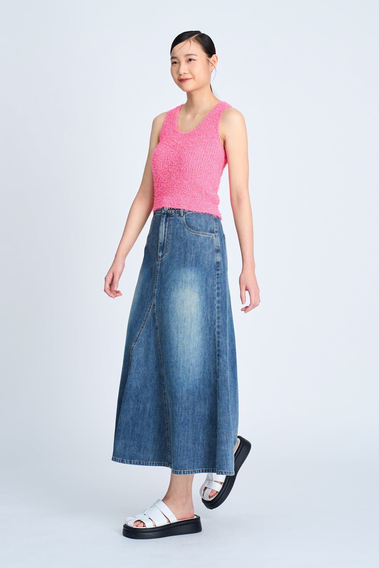 Denim Flare Skirt - Denim