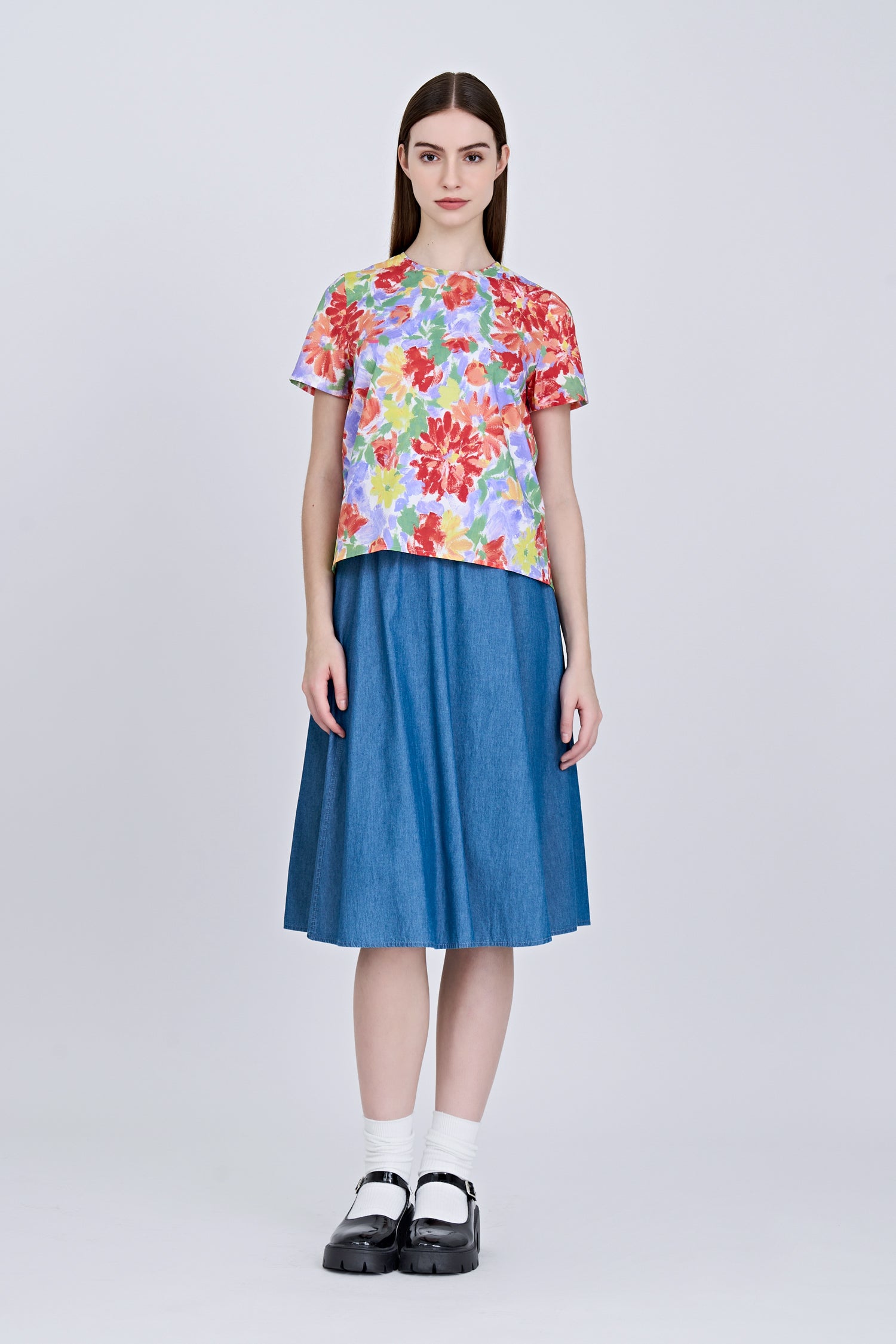 Gathered Skirt - Denim