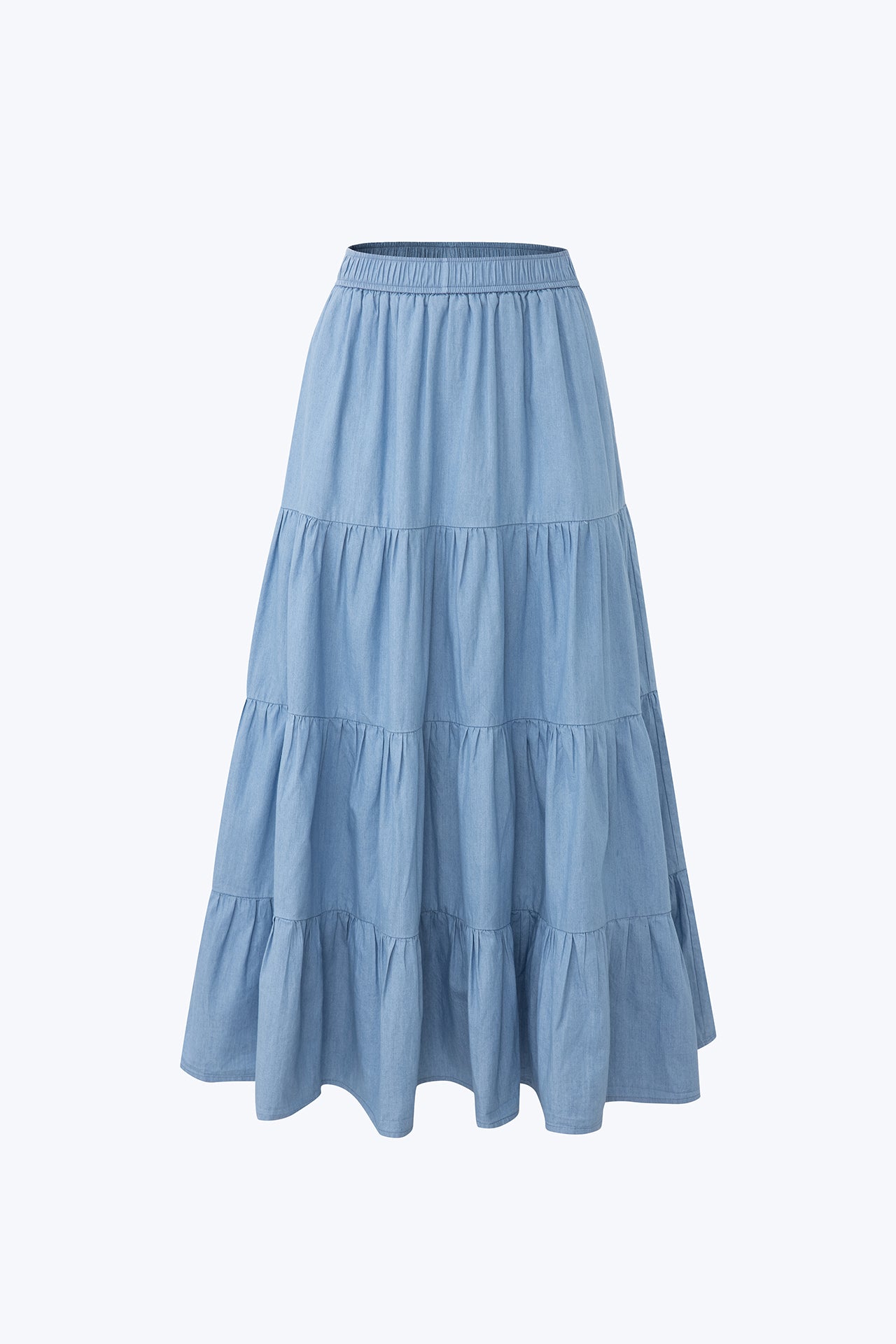 Denim Tier Skirt - Light Denim