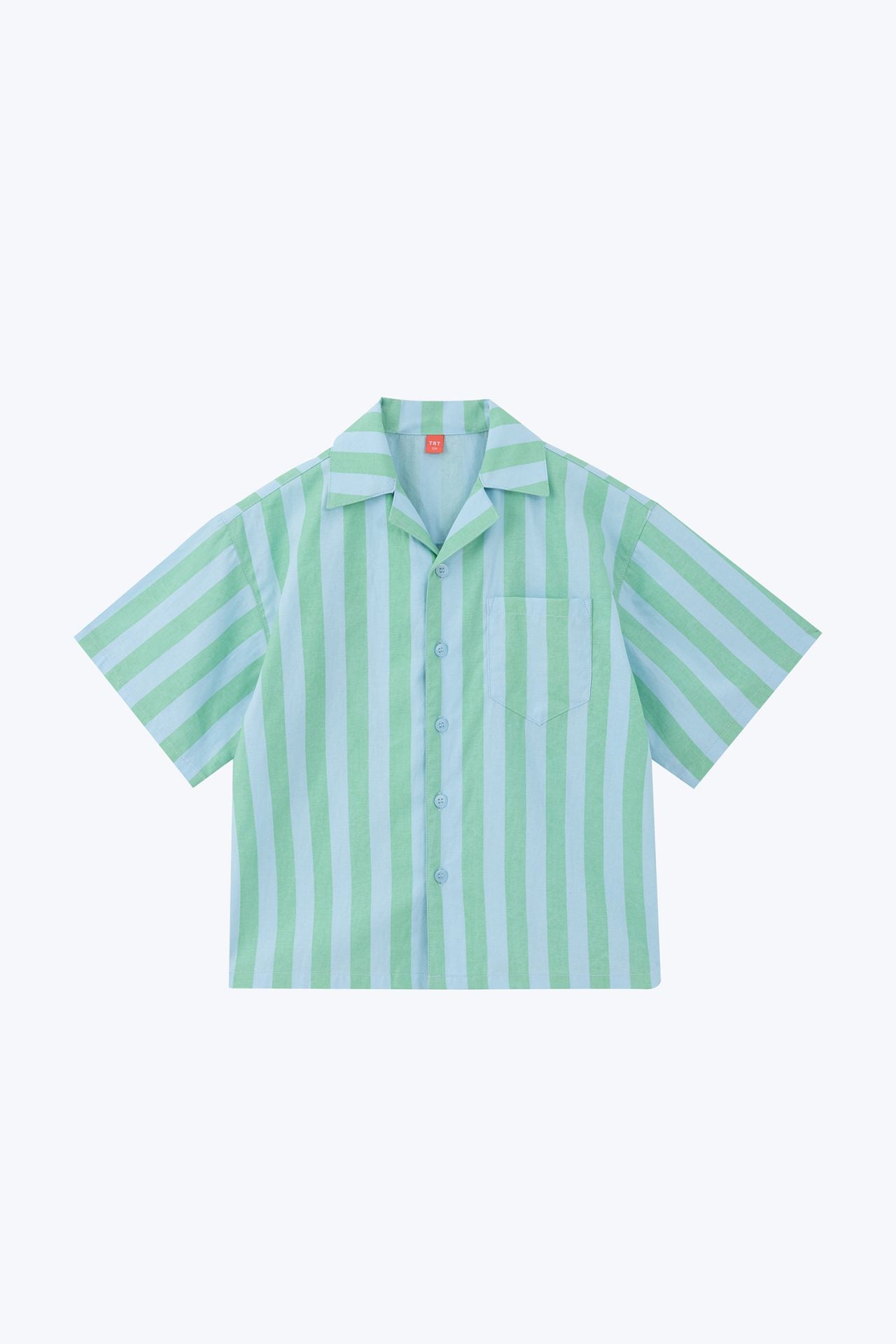 Kids Striped Open Collar Shirt