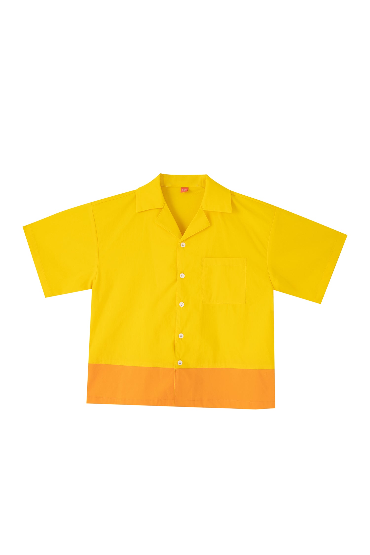 Colour Block Open Collar Shirt - Sunray