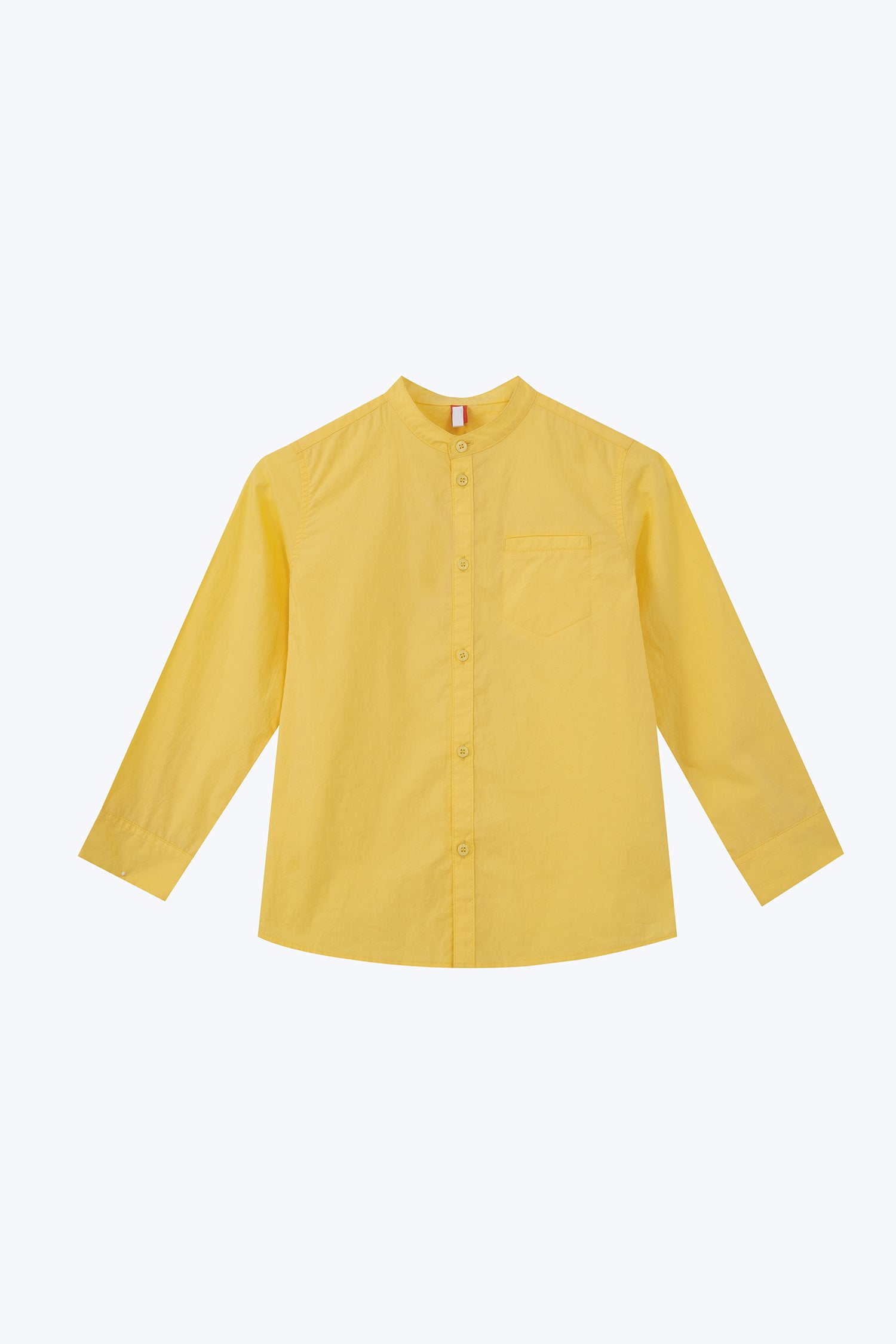 Classic Mandarin Collar Shirt - Lemon