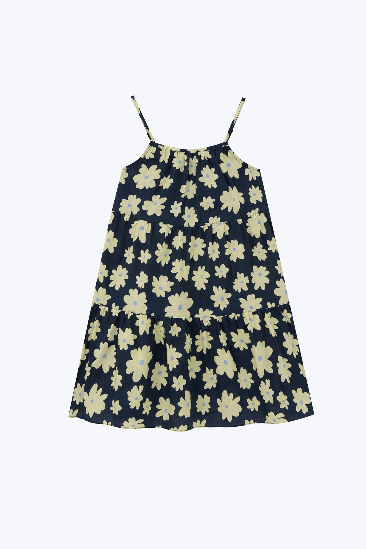 Triple Tier Abstract Florals Dress