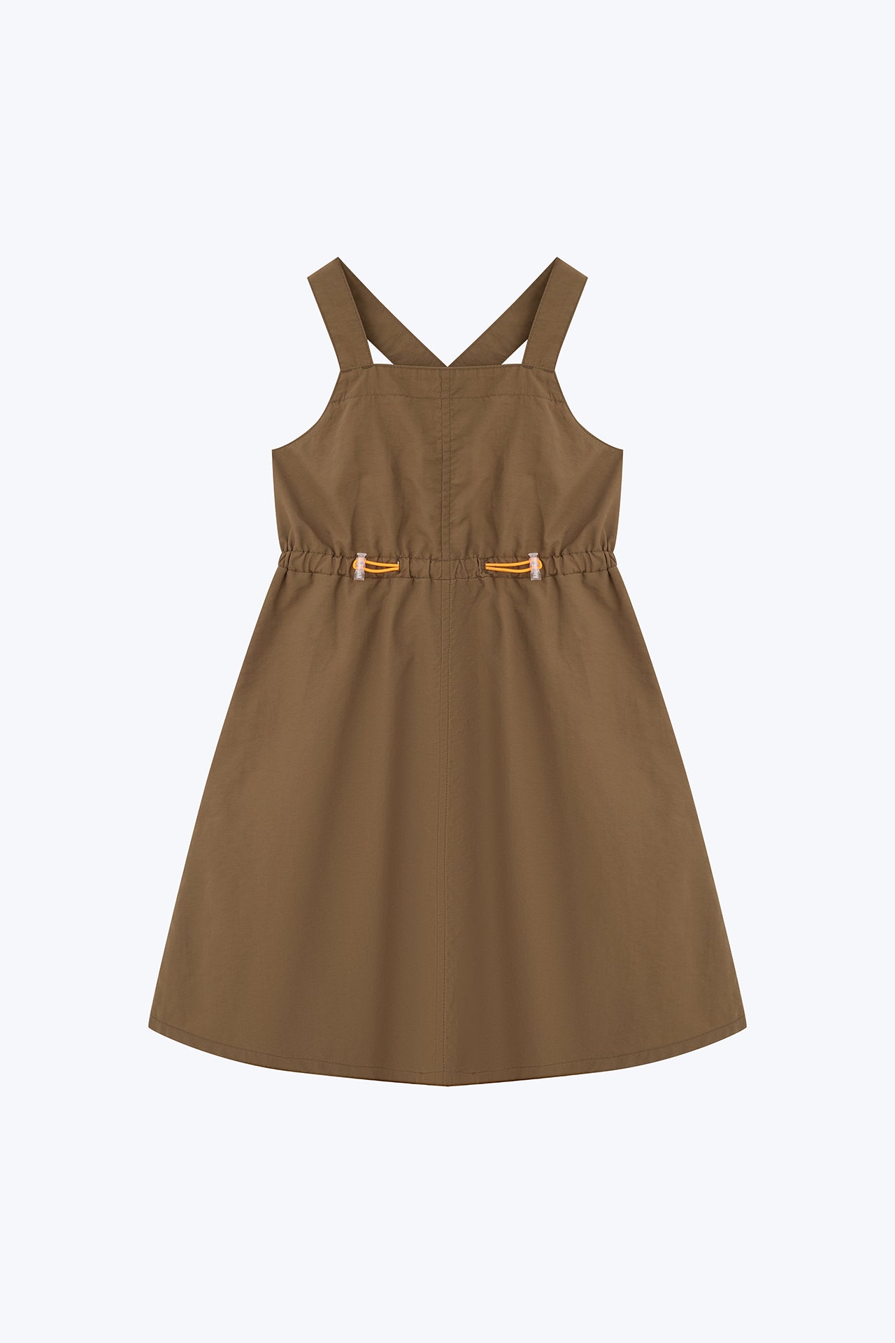 Elasticated Drawcord Dress - Army Green