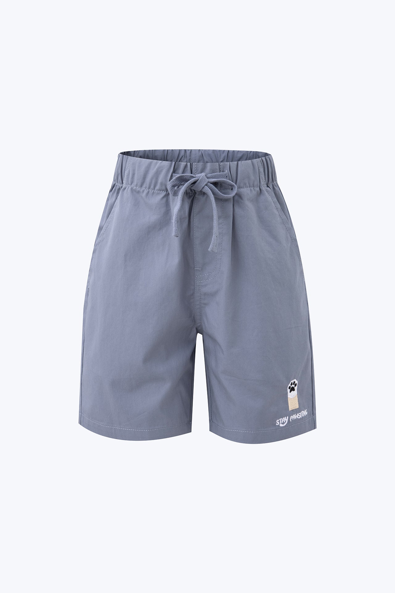 &quot;Stay Pawsitive&quot; Shorts - Baby Blue