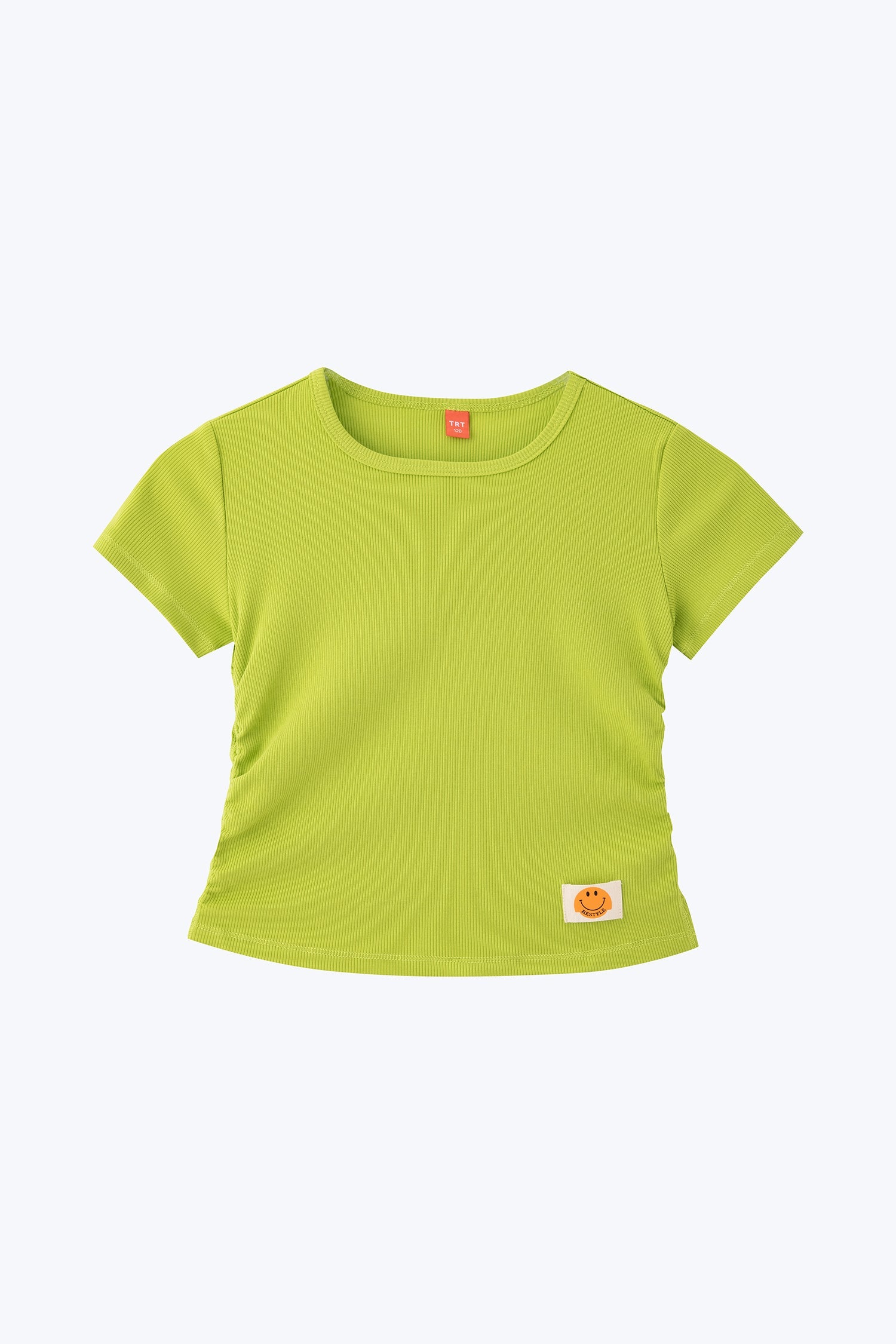 Side Elasticated Kids Tee - Lime