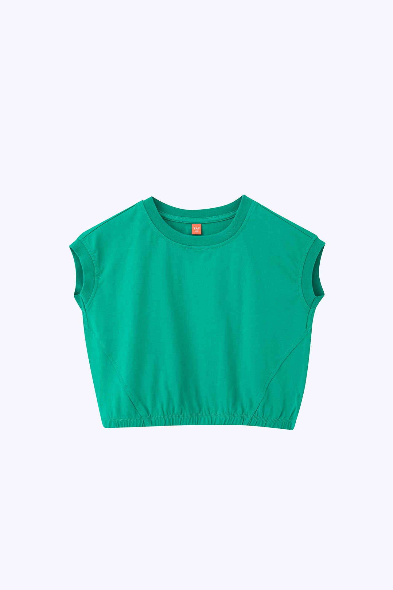 Kid&#39;s Cropped Tee with Elastic Waist - Emerald