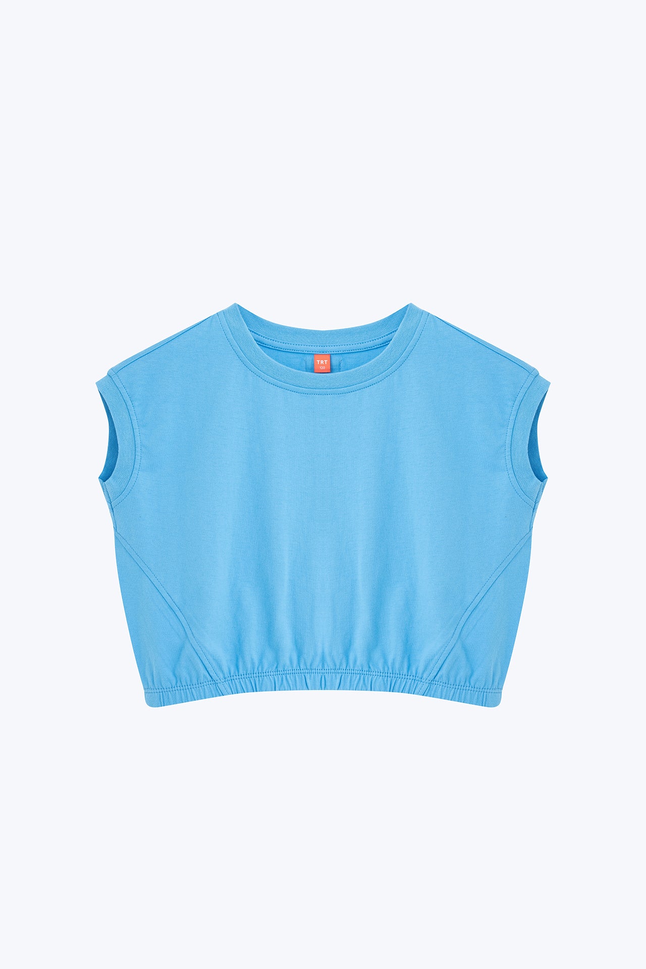 Kid&#39;s Cropped Tee with Elastic Waist - Sky Blue