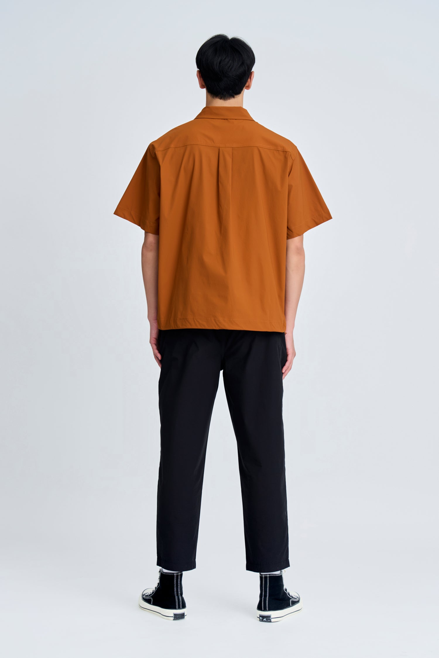 Relaxed Fit Utility Polo Tee - Burnt Orange