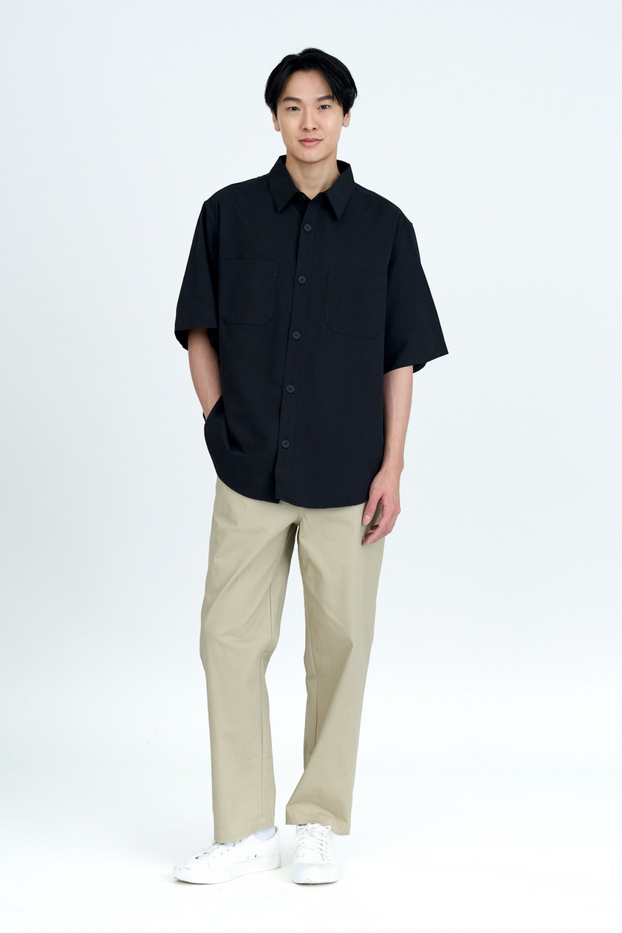 Casual Dual Pocket Shirt - Black