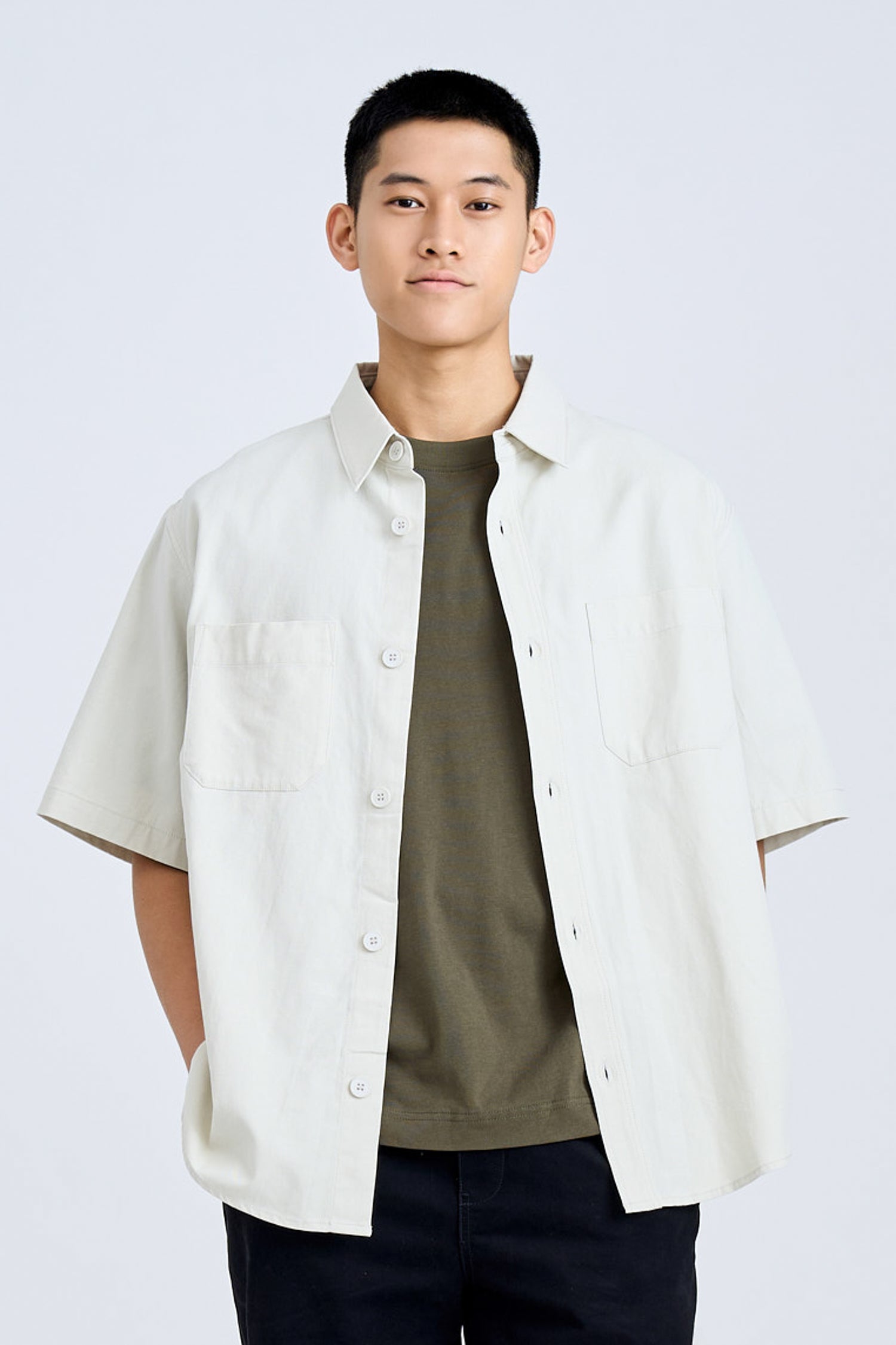 Casual Dual Pocket Shirt - Platinum