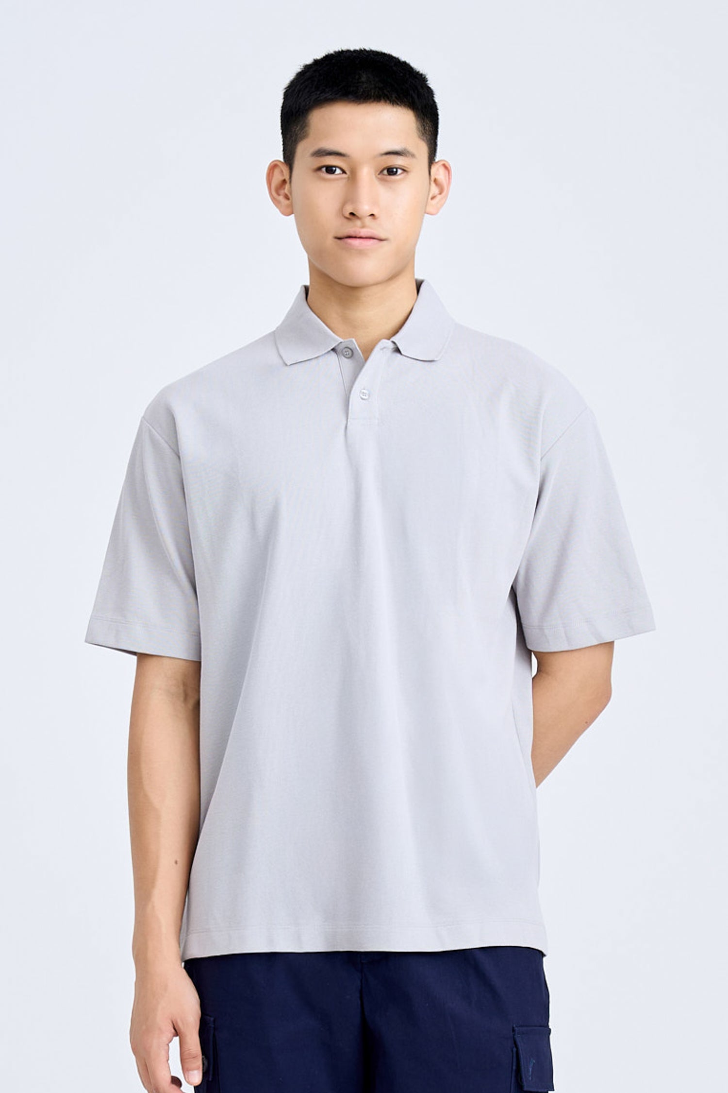 Classic Polo Tee - Steel Grey