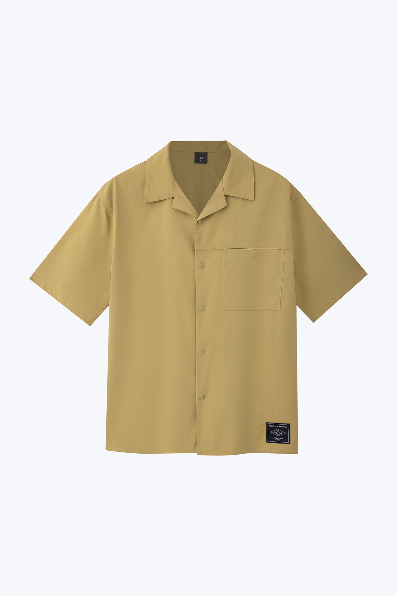 Single Pocket Snap Button Shirt - Olive