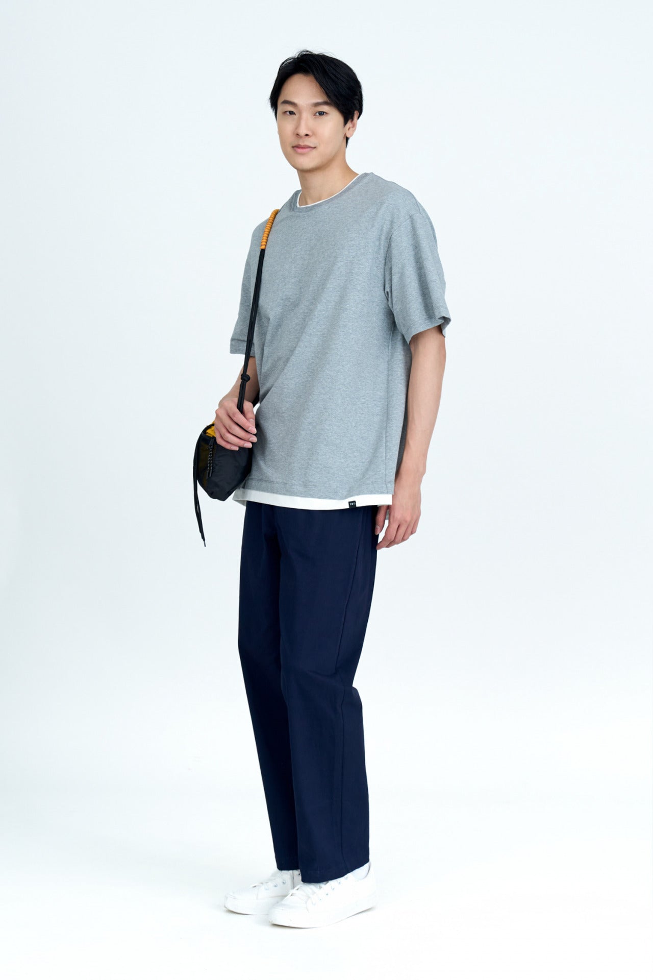 Drawstring Straight Cut Pants - Navy