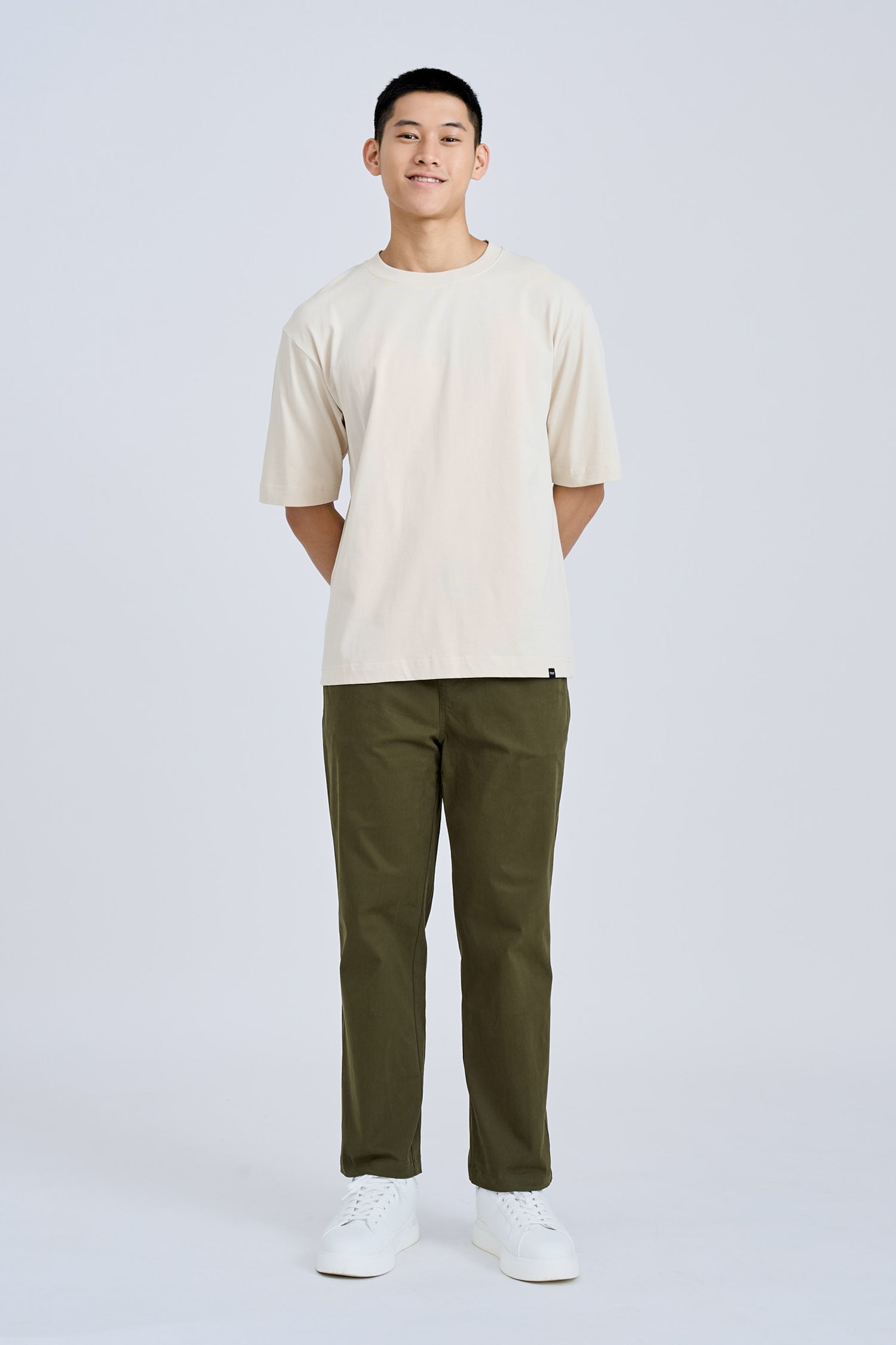 Drawstring Straight Cut Pants - Army Green