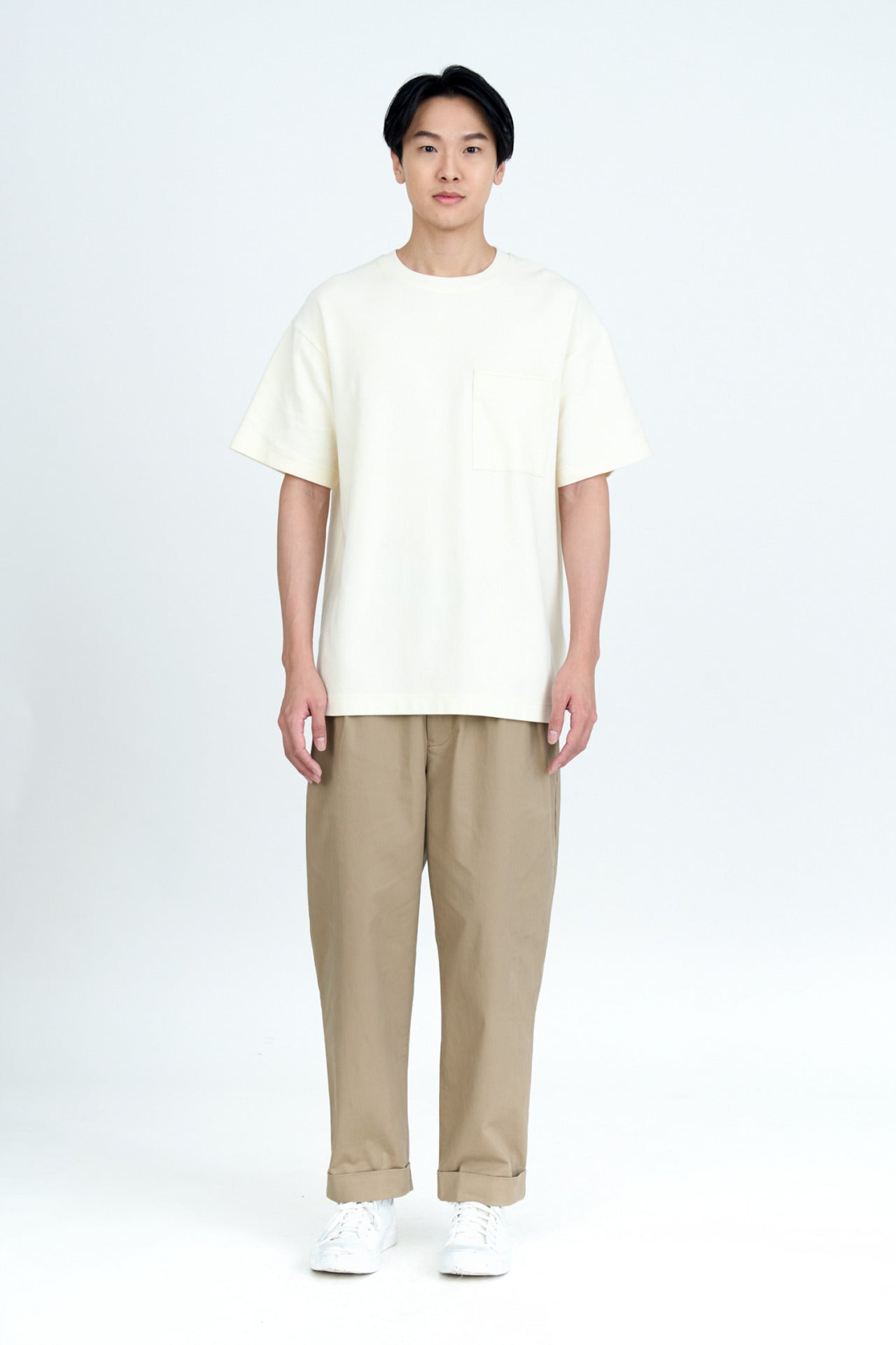 Pleated Wide Pants - Khaki