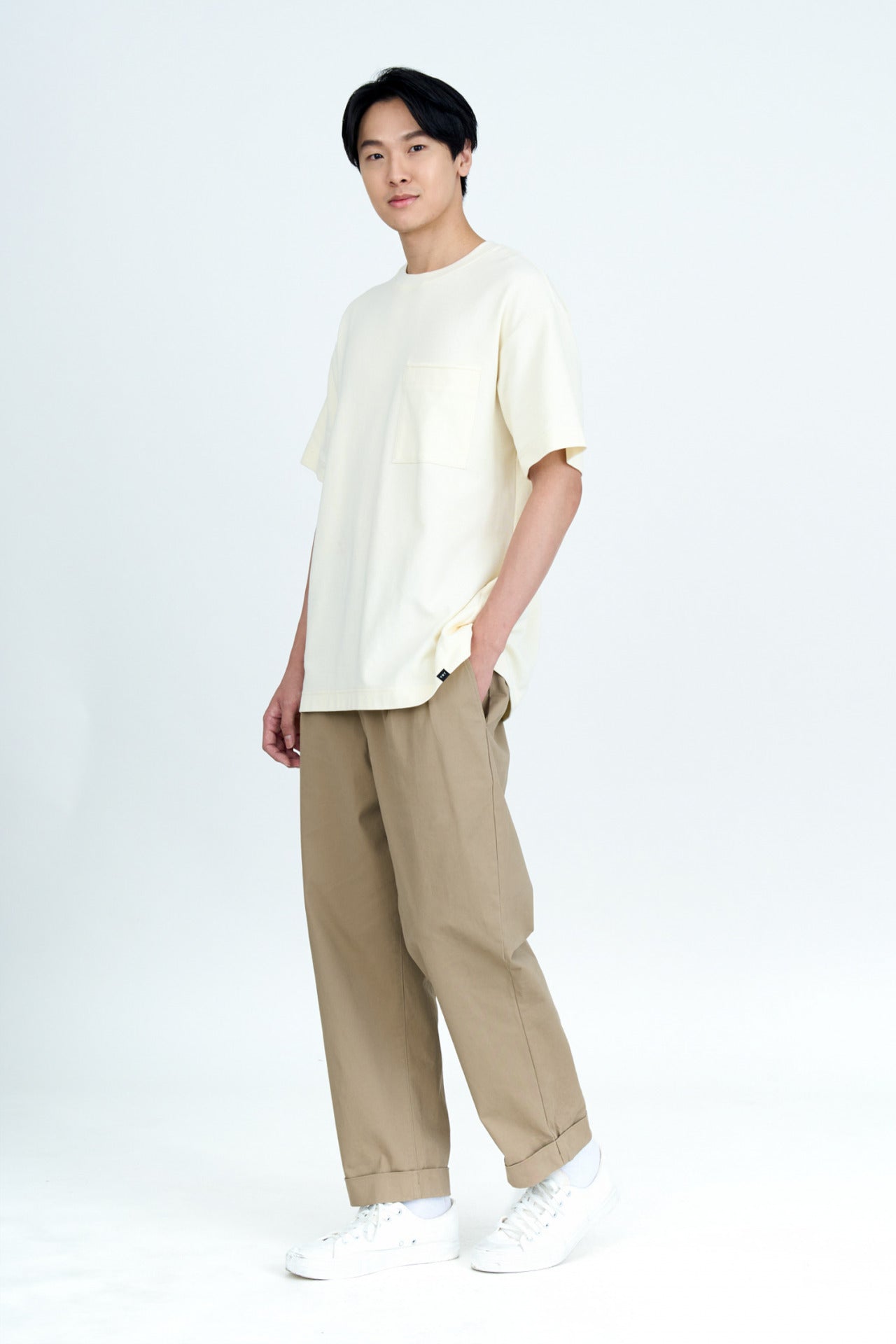 Pleated Wide Pants - Khaki