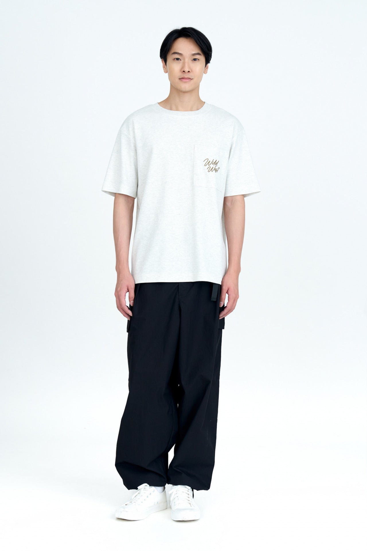 Wide Fit Cargo Pants - Black