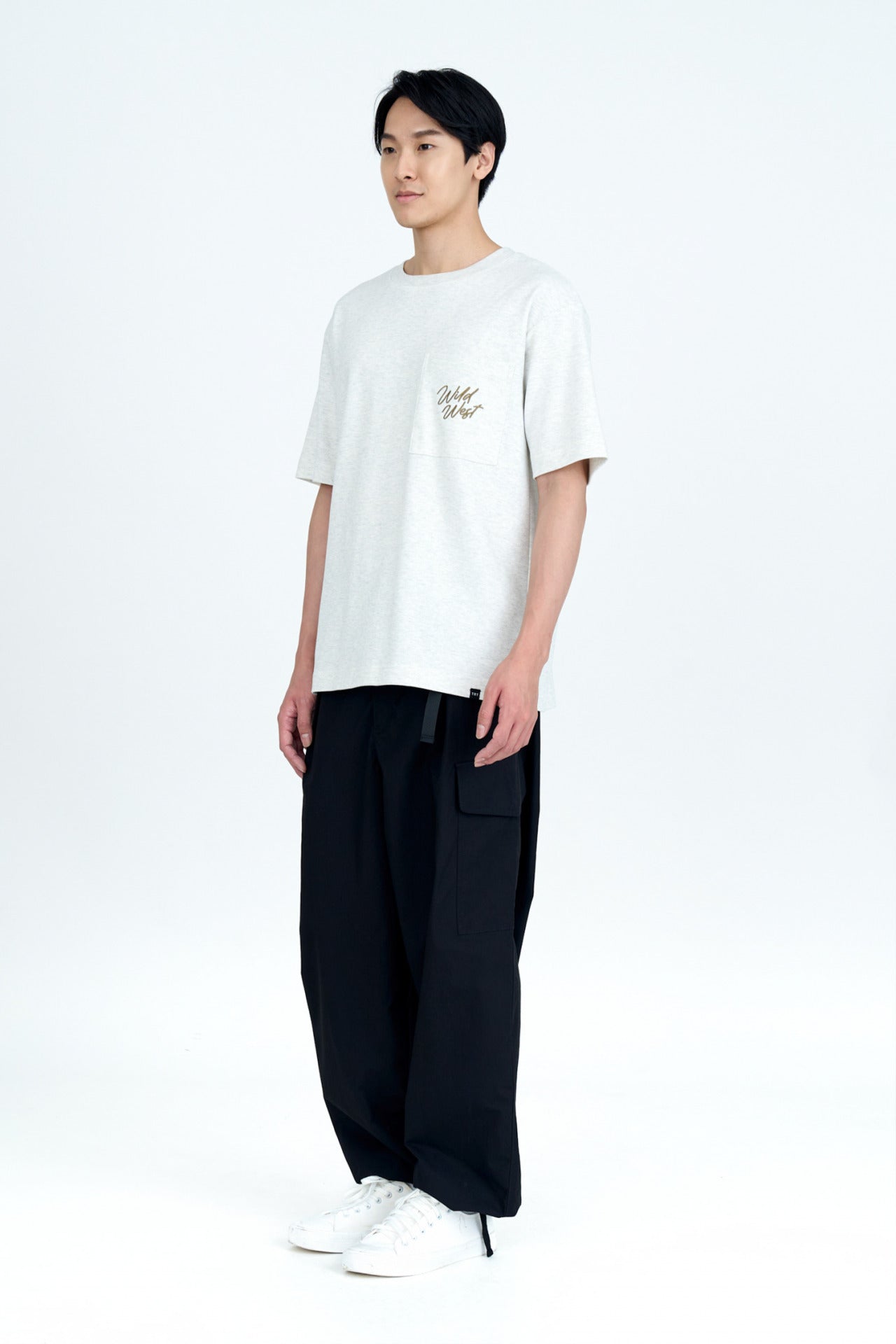 Wide Fit Cargo Pants - Black