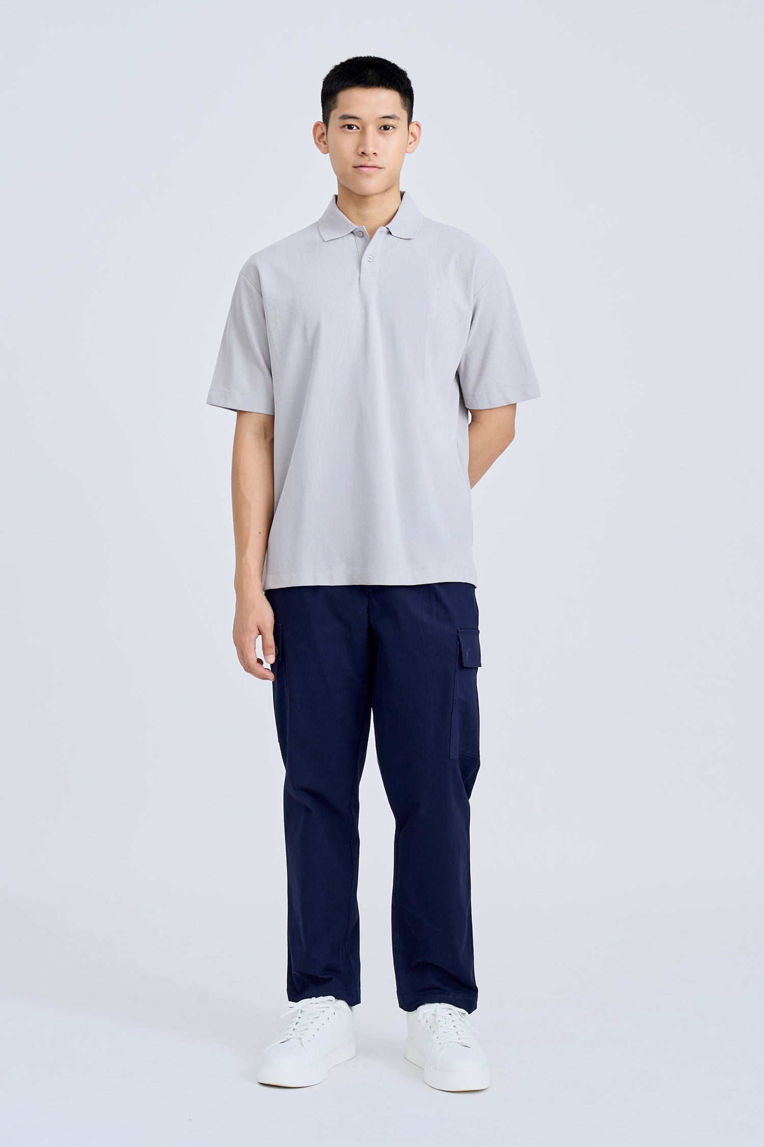 Slim Fit Cargo Trousers - Navy