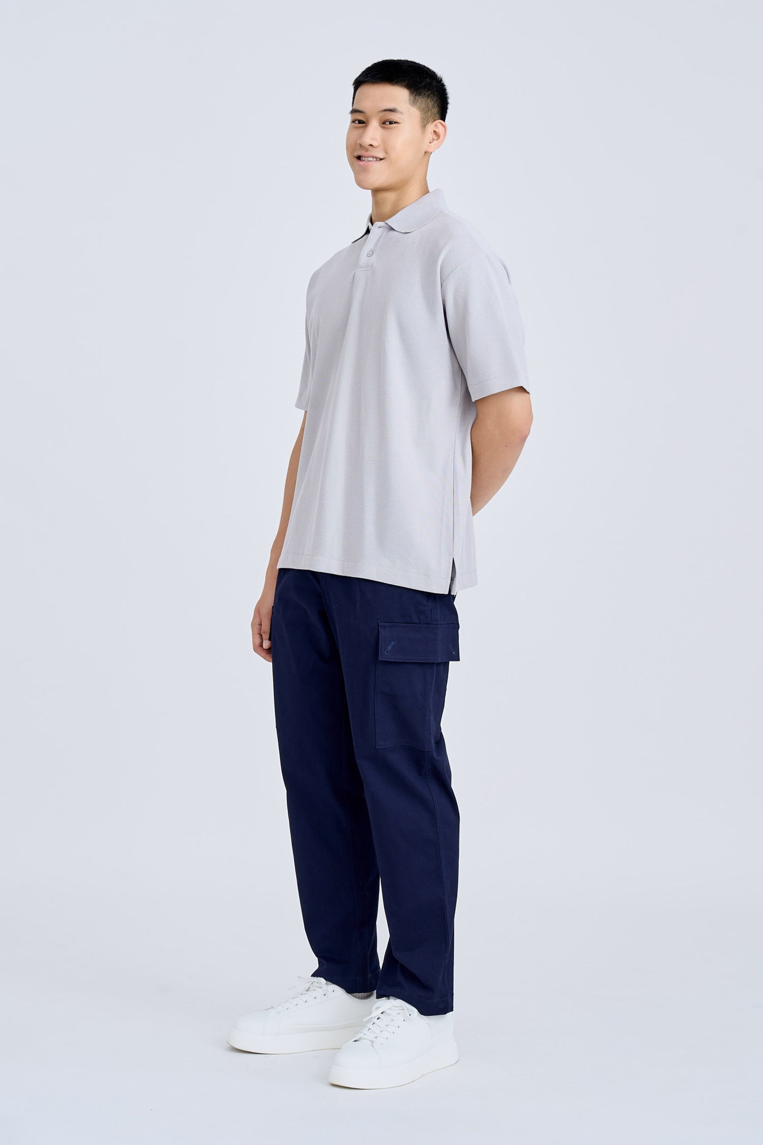 Slim Fit Cargo Trousers - Navy