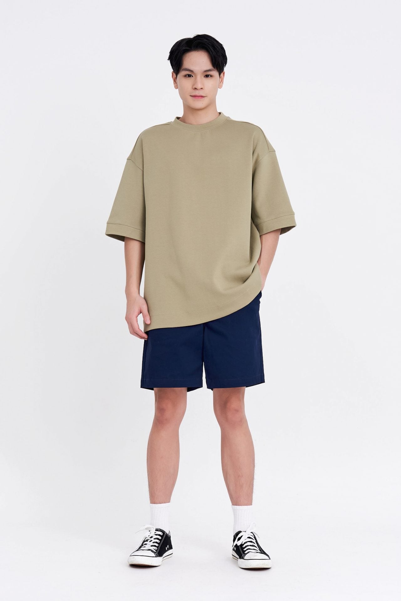 (C) Oversized Fit Heavyweight Tee - Sage